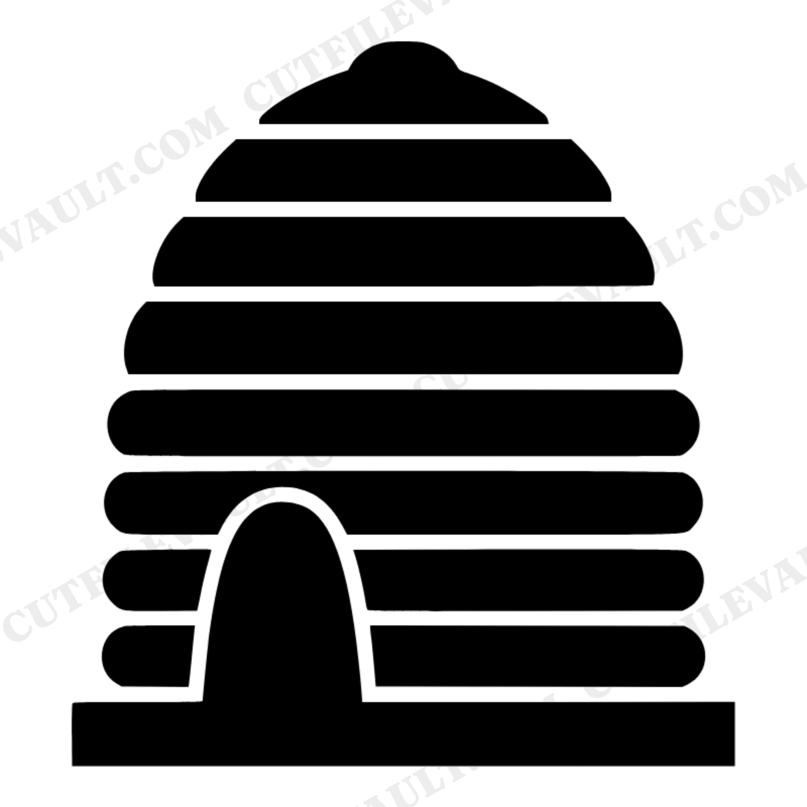 Art Deco Beehive Skep SVG PNG Labor Day Silhouette Cut File Geometric Cottagecore Craft Design, view 1