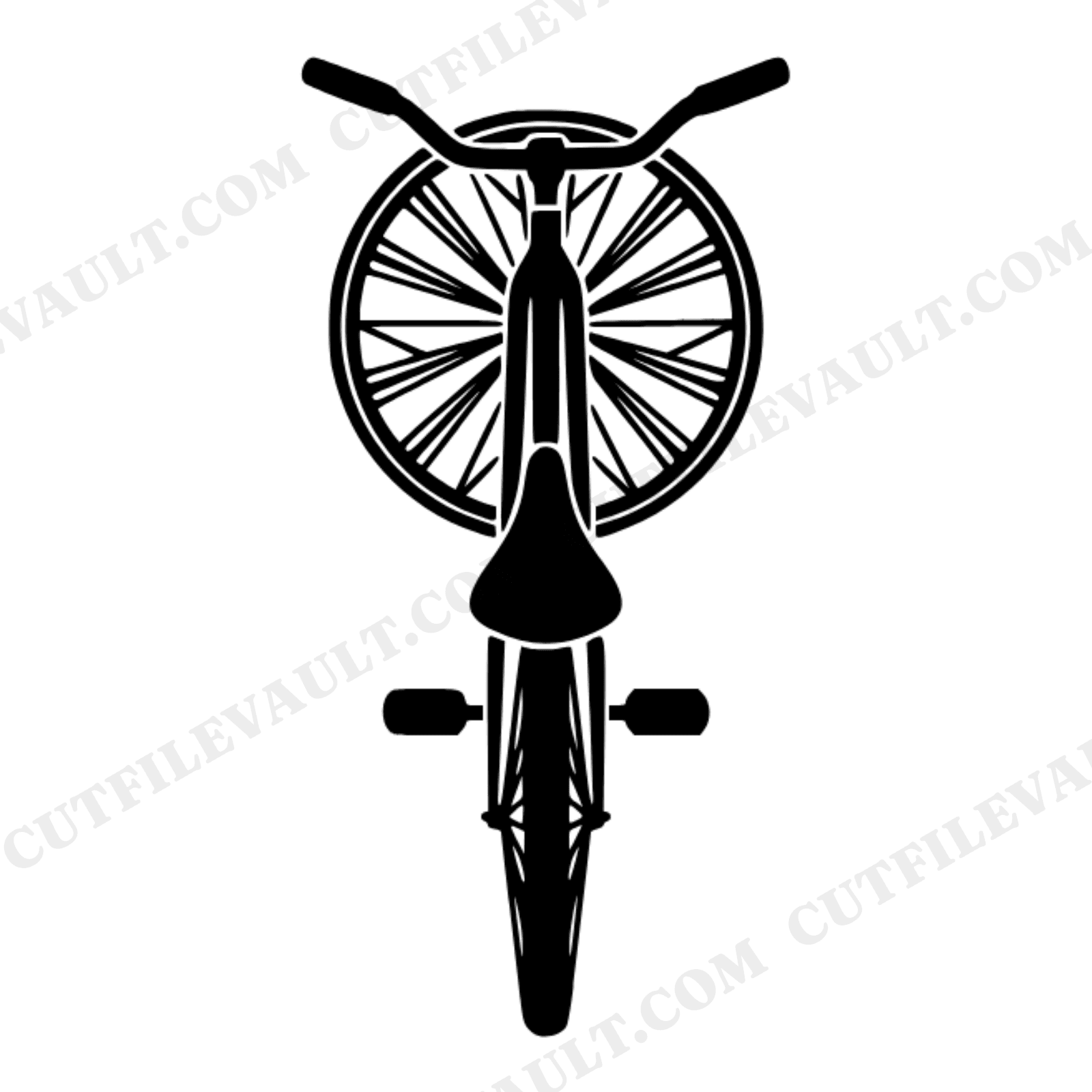 Art Deco Bicycle Top View Mandala SVG PNG, Vintage Bike Silhouette Cut File, Independence Day SVG, view 1