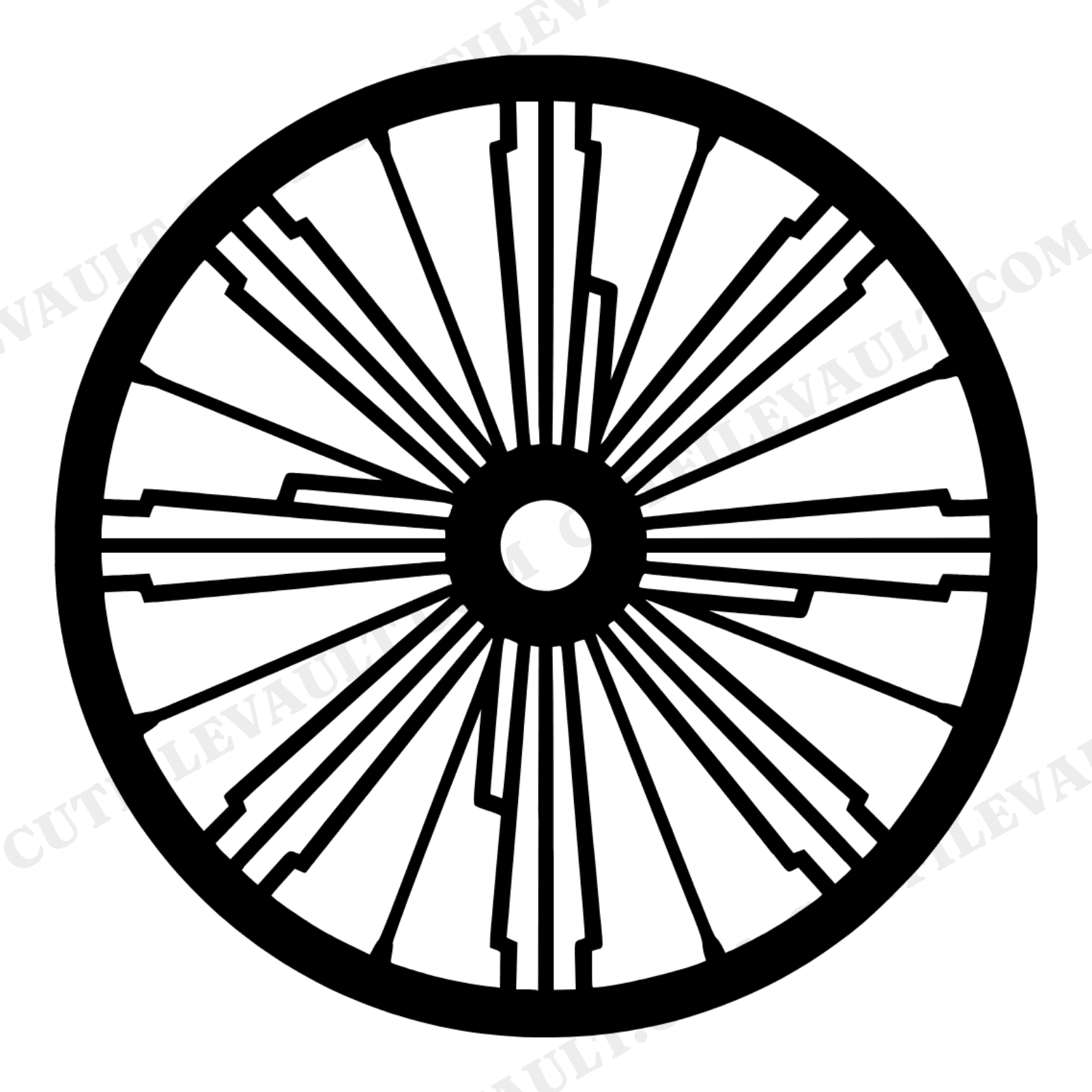Art Deco Bicycle Wheel Mandala SVG PNG, Geometric Bike Spoke Cut File, Layered Vinyl Design, view 1