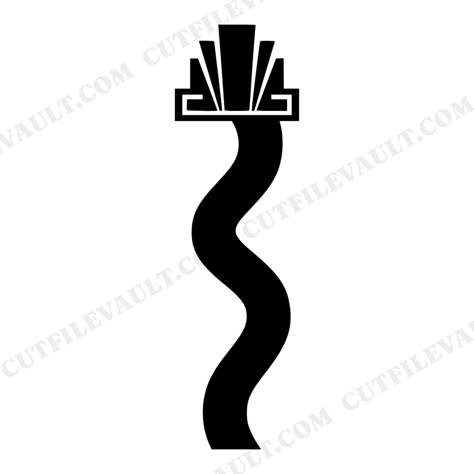 Art Deco Bookmark SVG PNG, Ribbon S-Curve Silhouette Cut File, Geometric Book Lover Gift Design, view 1