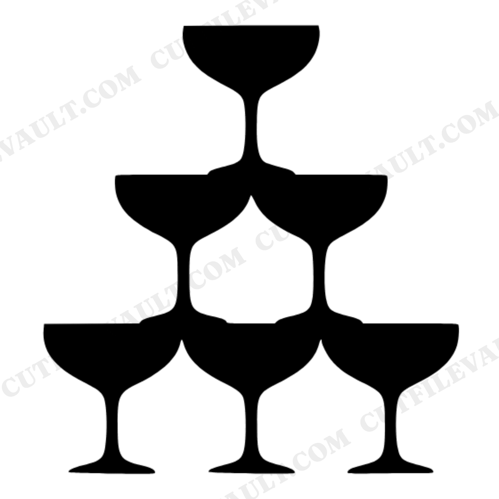Art Deco Champagne Tower SVG PNG Wedding Reception Silhouette Cut File Bridal Shower Decor, view 1