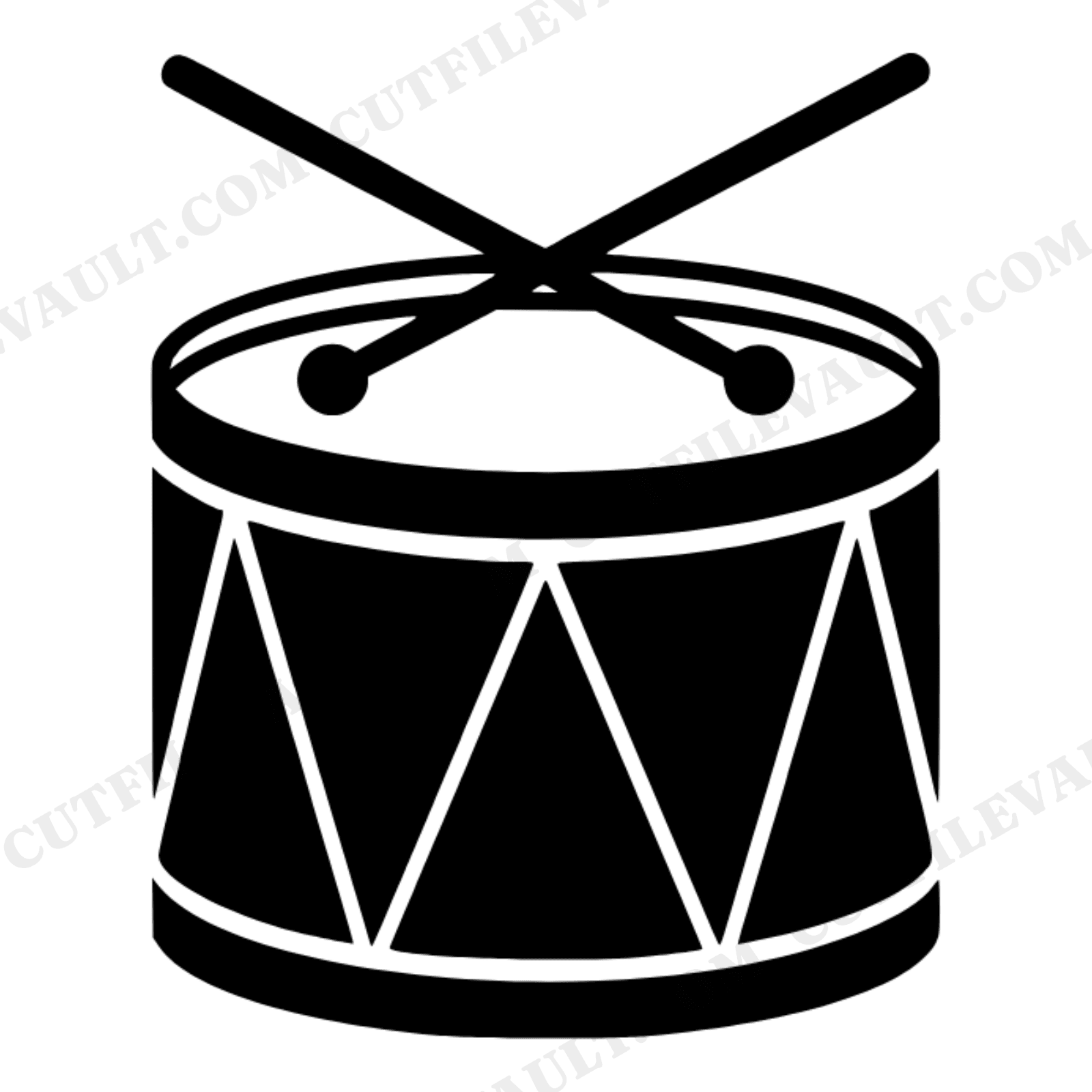 Art Deco Christmas Toy Drum SVG PNG, Nutcracker Drum with Drumsticks Cut File, Holiday Decor, view 1