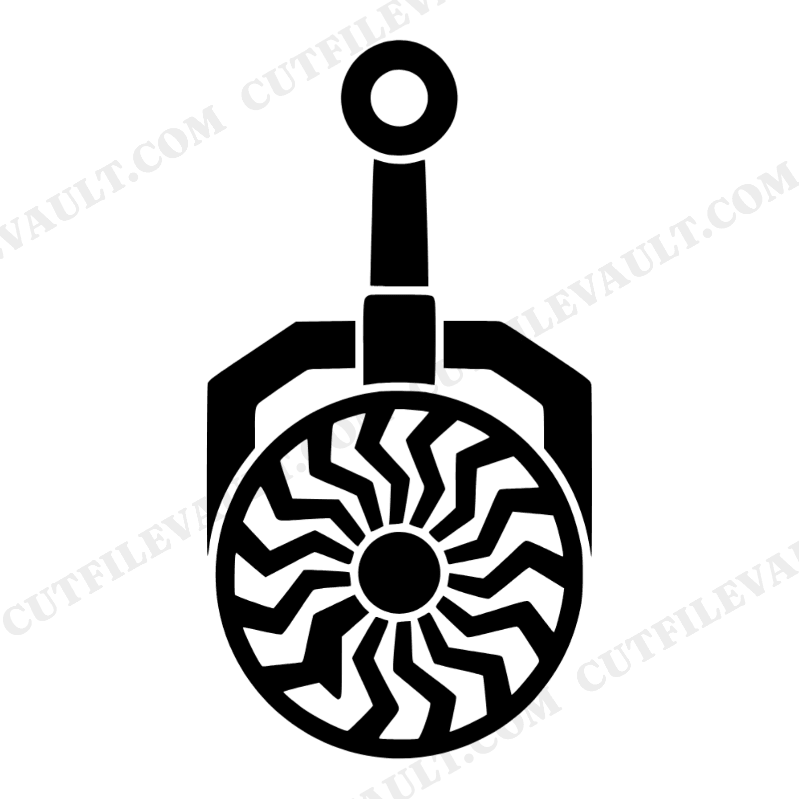 Art Deco Docker Wheel Sunburst SVG PNG, Vintage Baking Tool Cut File, Donut Day Design, view 1