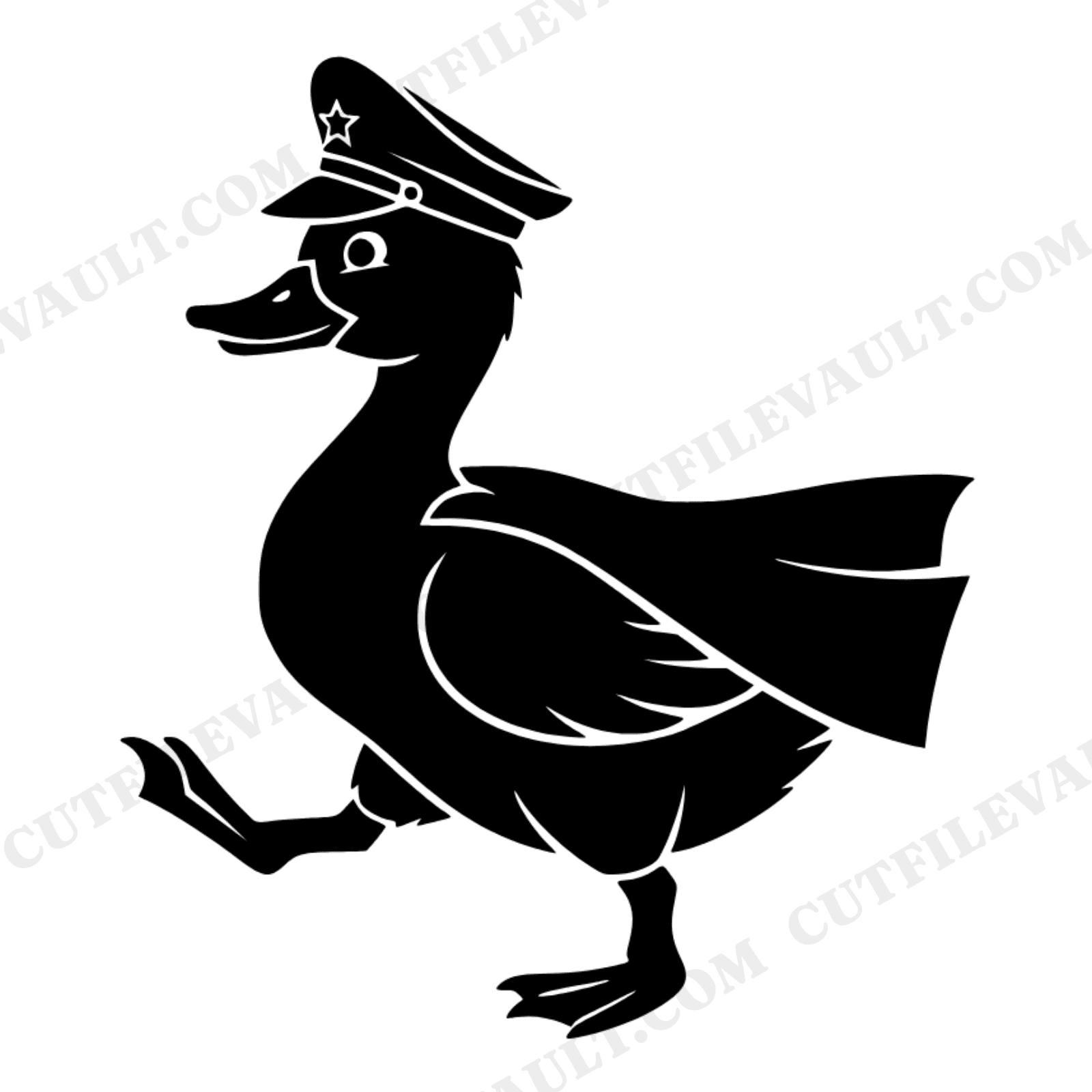Art Deco Duckling SVG PNG, Patriotic Marching Duck Cut File, Independence Day 4th of July Design, view 1