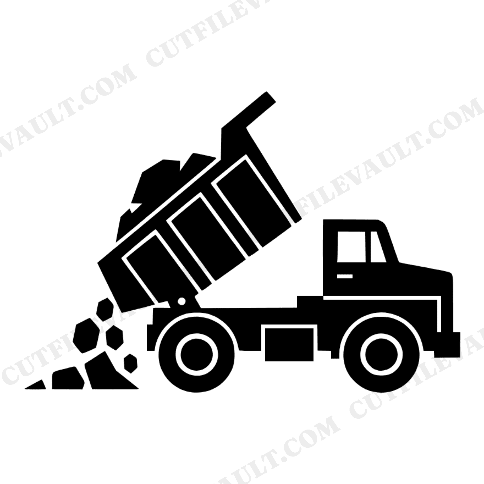 Art Deco Dump Truck SVG PNG Mid Action Silhouette Cut File Labor Day Birthday Decor, view 1