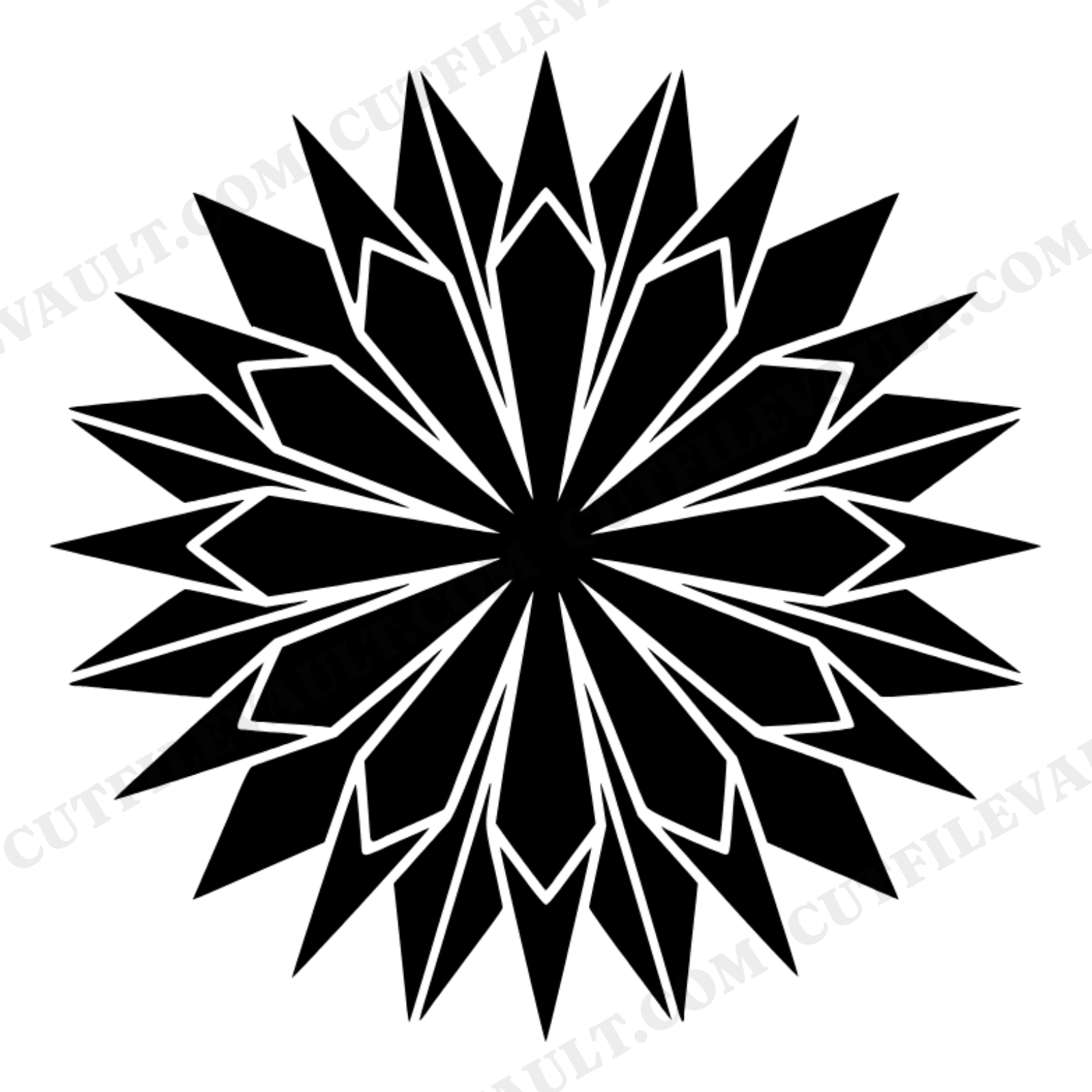 Art Deco Firework Starburst SVG PNG, 4th of July Chrysanthemum Burst Cut File, Patriotic Geometric, view 1