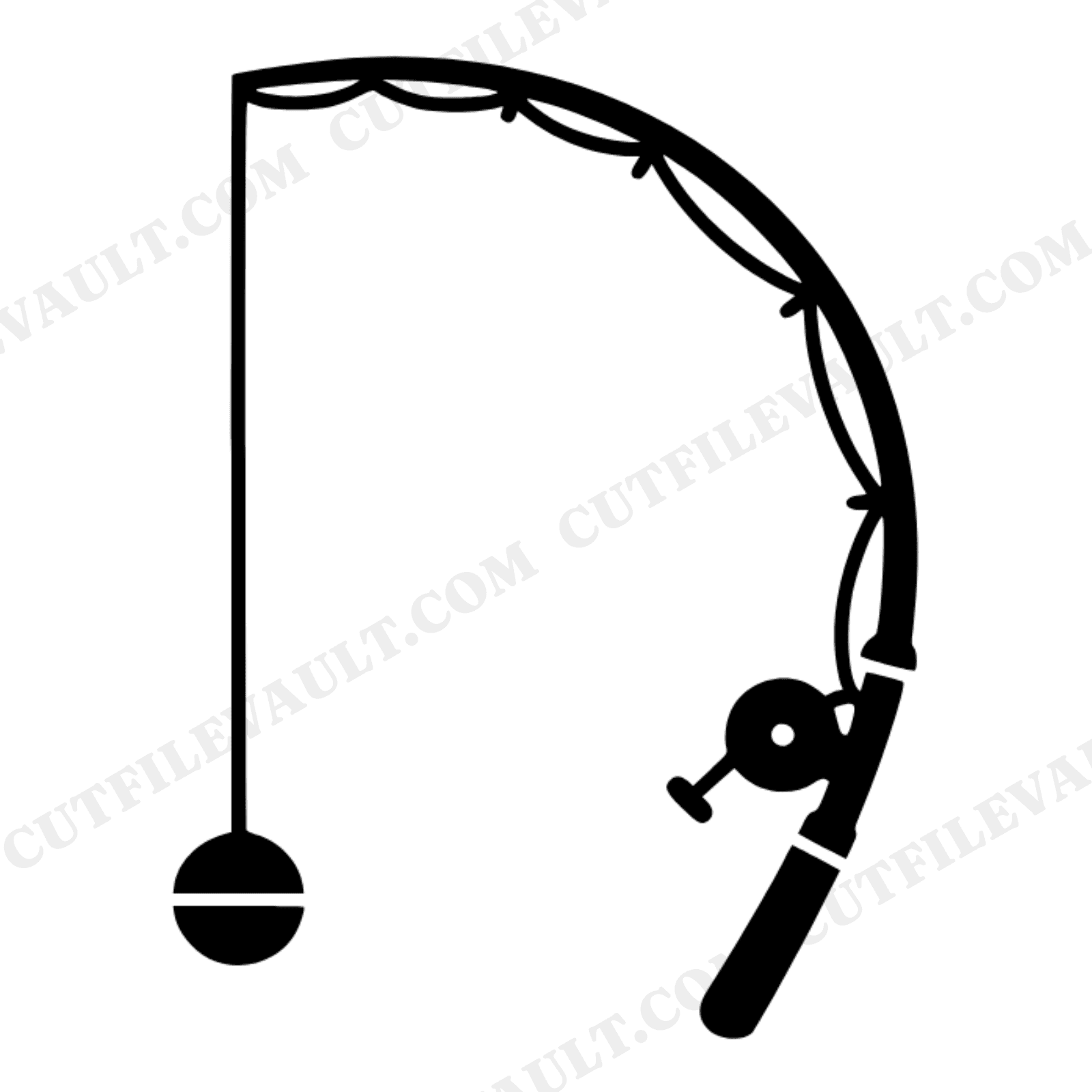 Art Deco Fishing Rod SVG PNG, Dynamic Cast Silhouette, Father's Day Gift, Outdoorsman Cut File, view 1