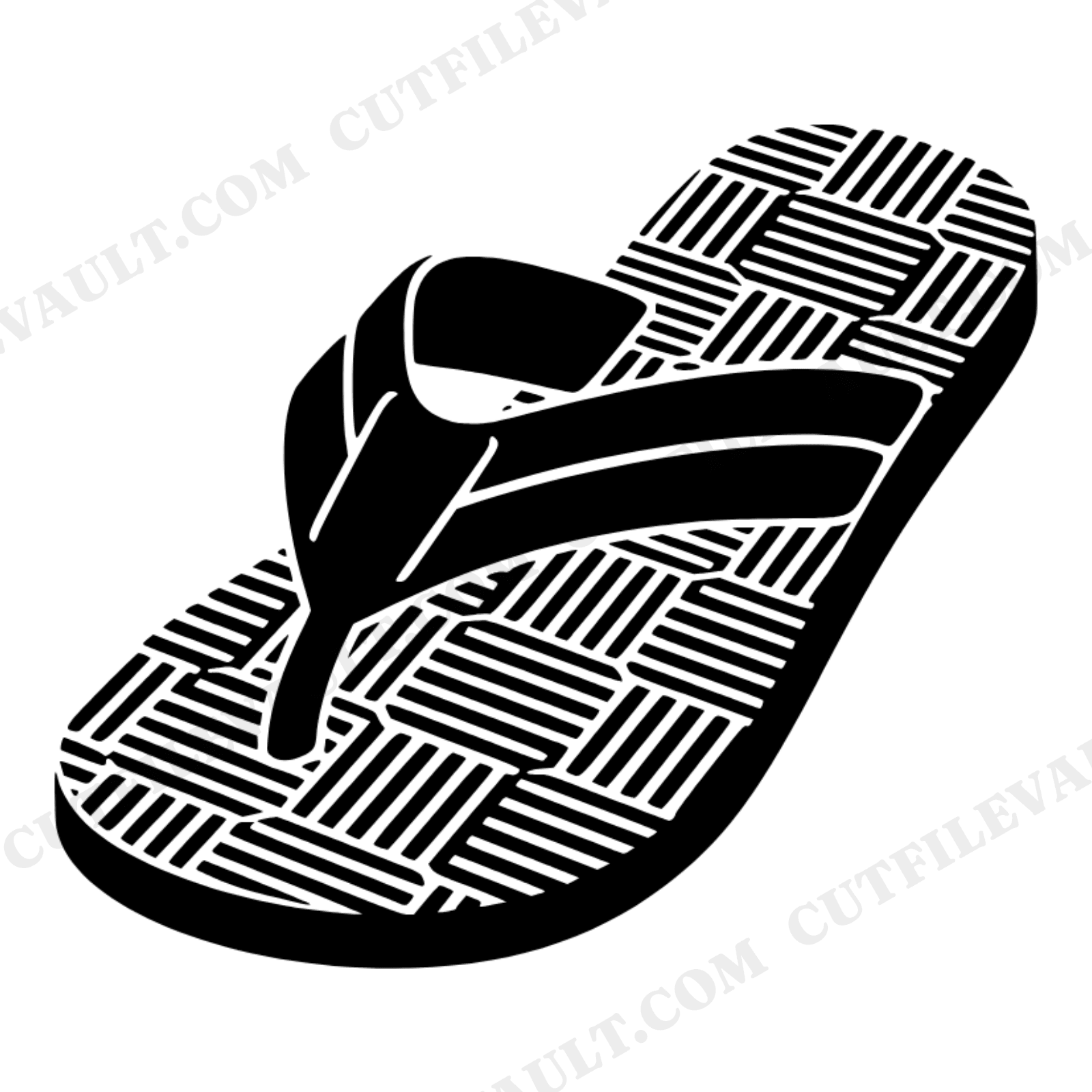 Art Deco Flip Flop SVG PNG, Geometric Summer Sandal Silhouette, National Flip Flop Day Cut File, view 1