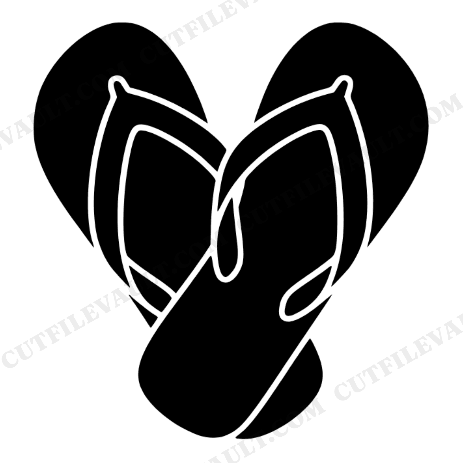 Art Deco Flip Flops SVG PNG Crossed Summer Silhouette Cut File Beach Tote Design Geometric, view 1
