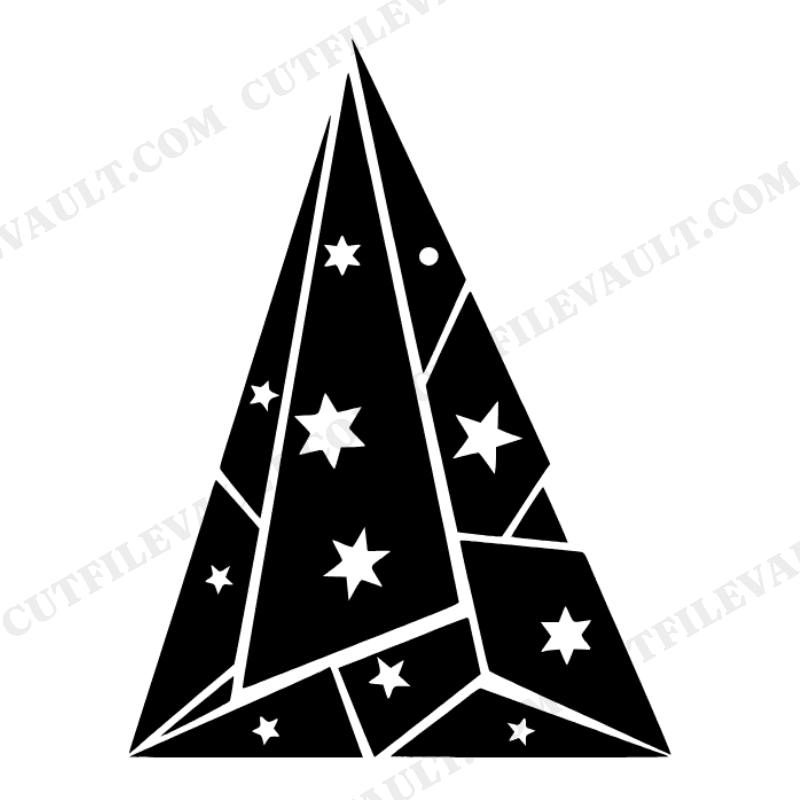 Art Deco Folded Flag Triangle SVG PNG Geometric Monument Cut File Independence Day Patriotic, view 1