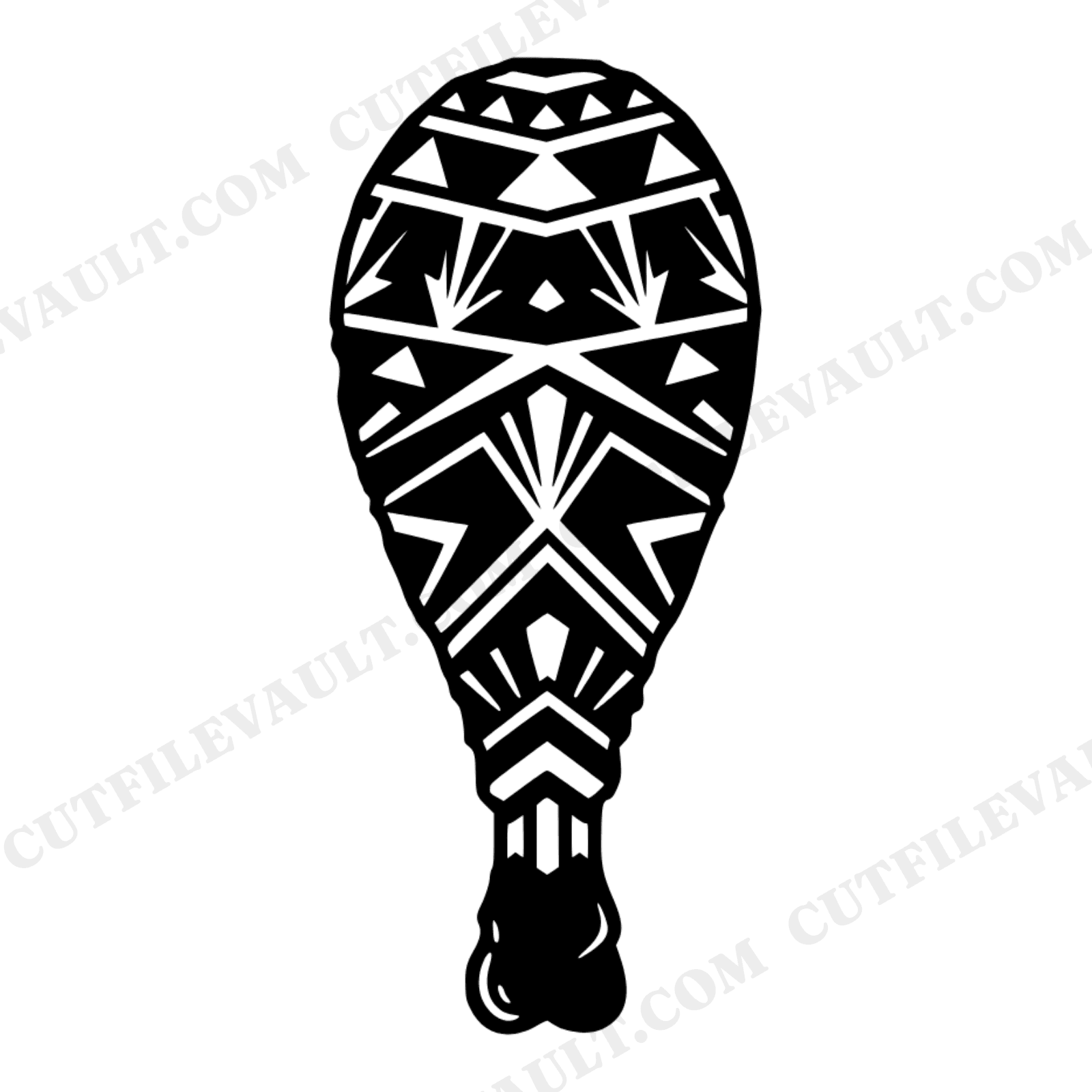Art Deco Fried Chicken Drumstick SVG PNG, Geometric Chicken Leg Cut File for Cricut, view 1