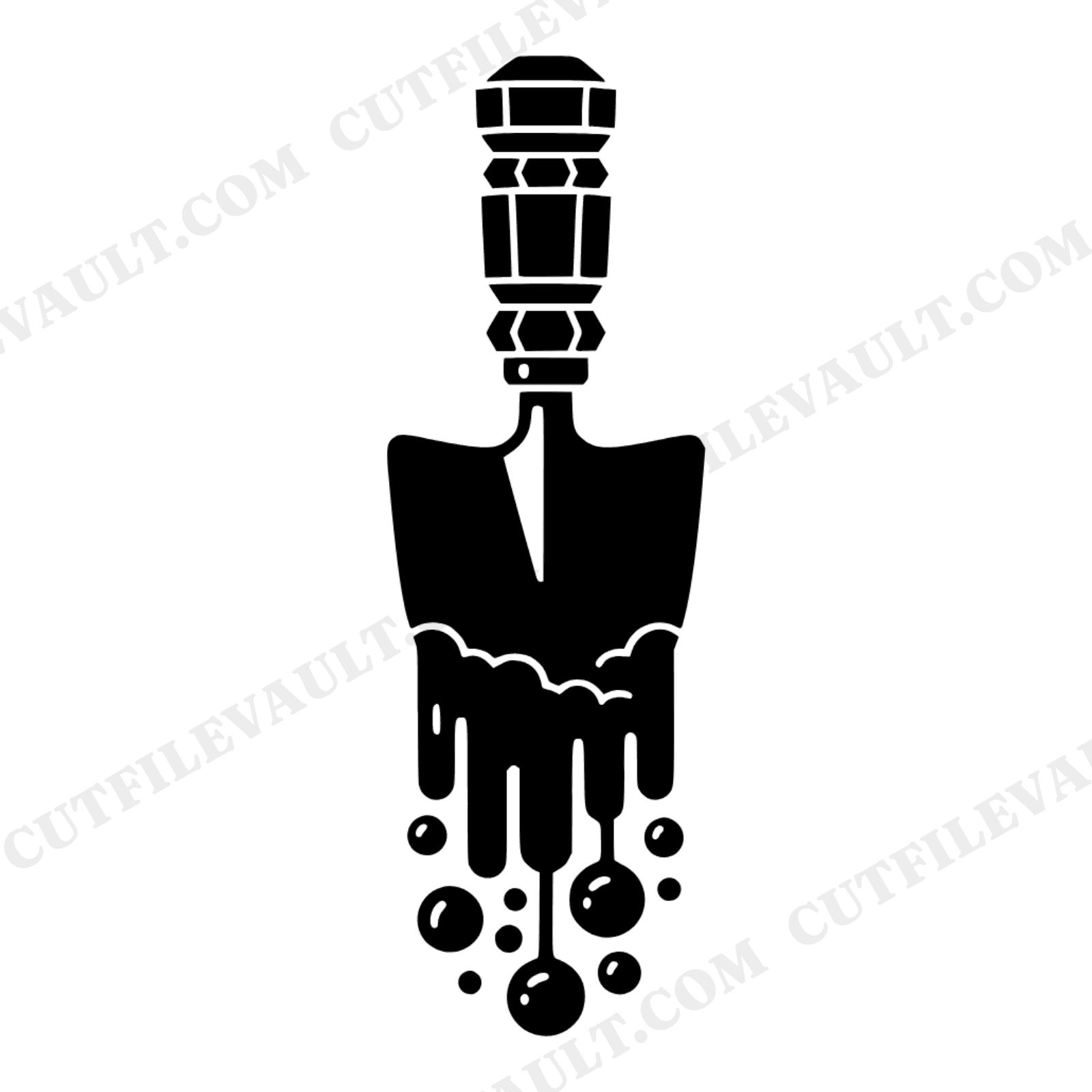 Art Deco Garden Trowel SVG PNG, Kawaii Gardening Tool Cut File, Mother's Day Gardener Gift, view 1