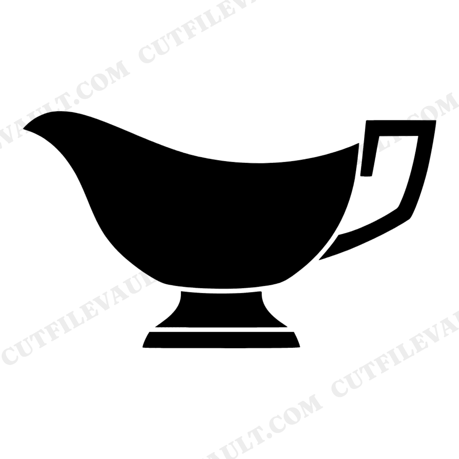 Art Deco Gravy Boat SVG PNG, Thanksgiving Dining Silhouette, Scandinavian Line Art Cut File, view 1