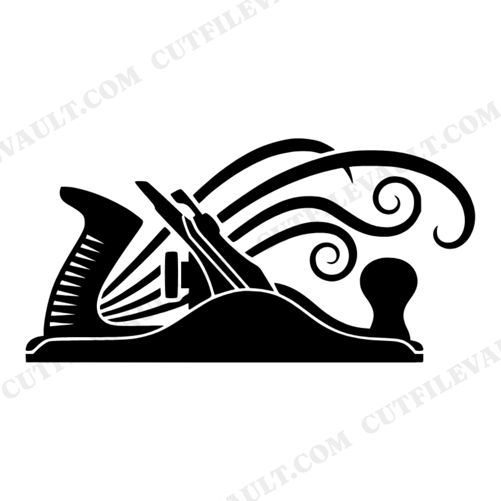 Art Deco Hand Plane SVG PNG, Woodworking Tool Cut File, Father's Day Craftsman Design, Workshop Decor, view 1