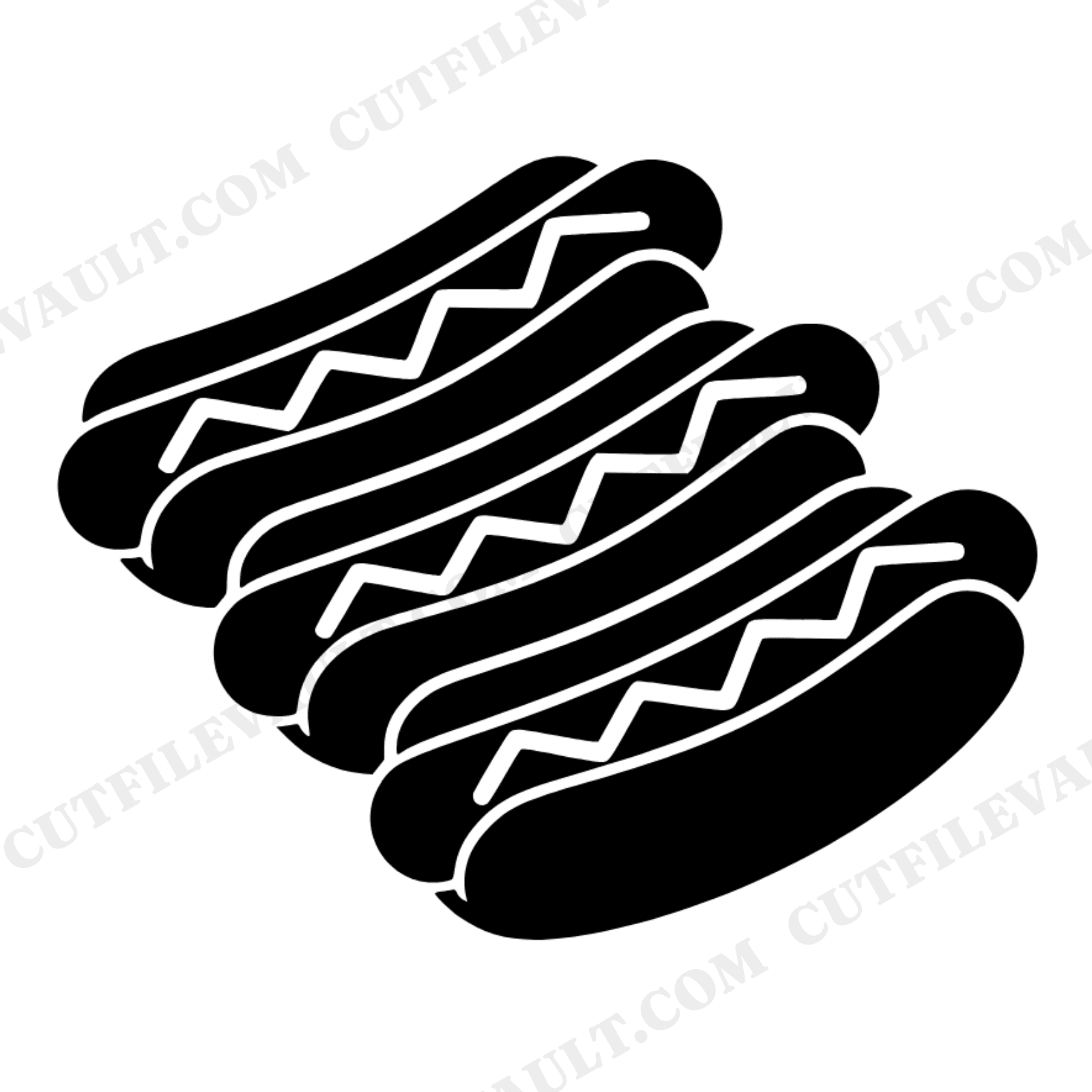 Art Deco Hot Dog SVG PNG, Retro Diner Food Cut File, National Hot Dog Day Geometric Design, view 1