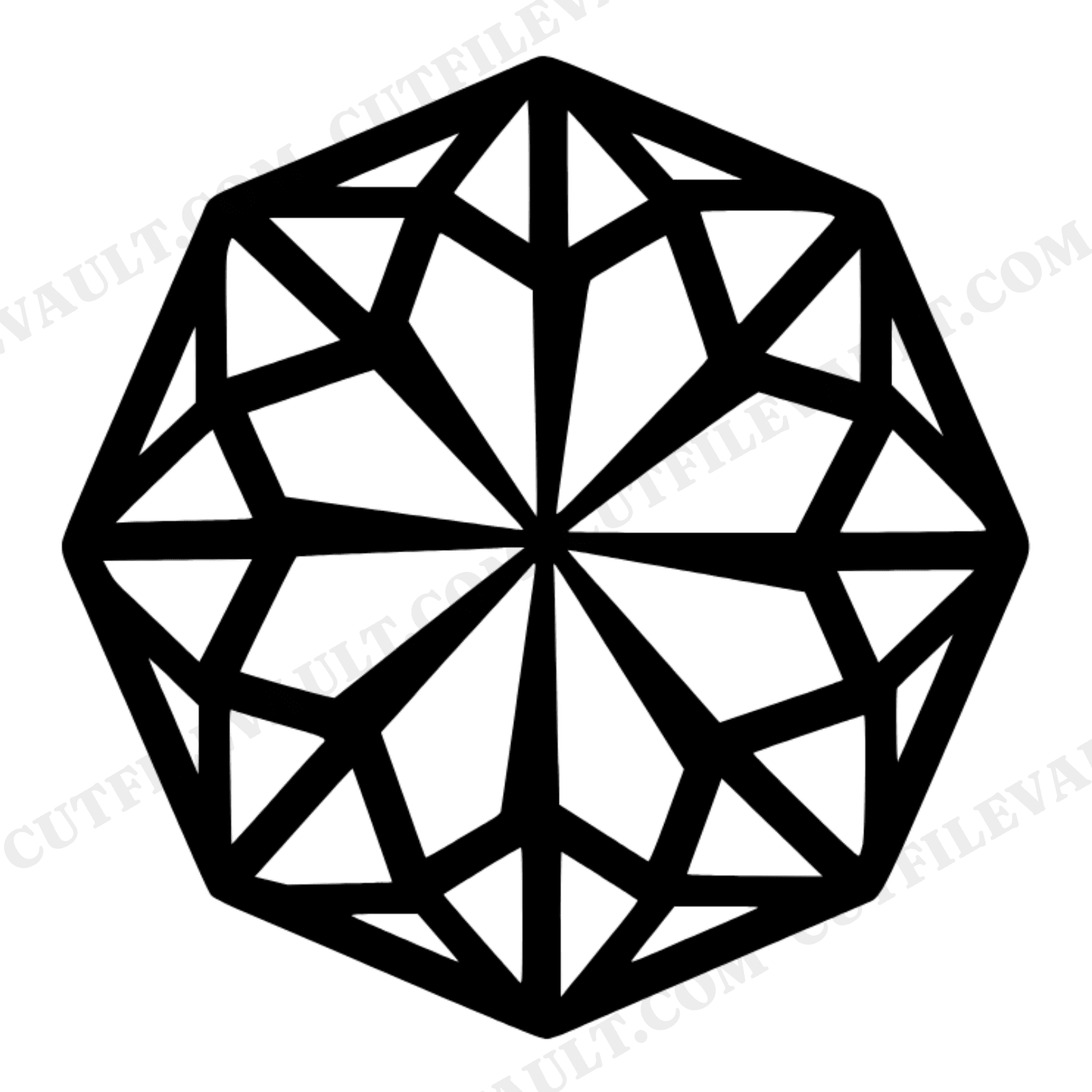 Art Deco Ice Cream Scoop SVG PNG Geometric Hexagon Cut File for Cricut National Ice Cream Day, view 1