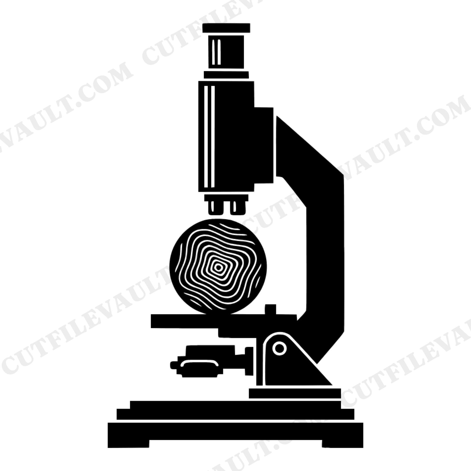 Art Deco Microscope SVG PNG, Tree Ring Specimen Cut File, Science Teacher Gift, Back to School, view 1