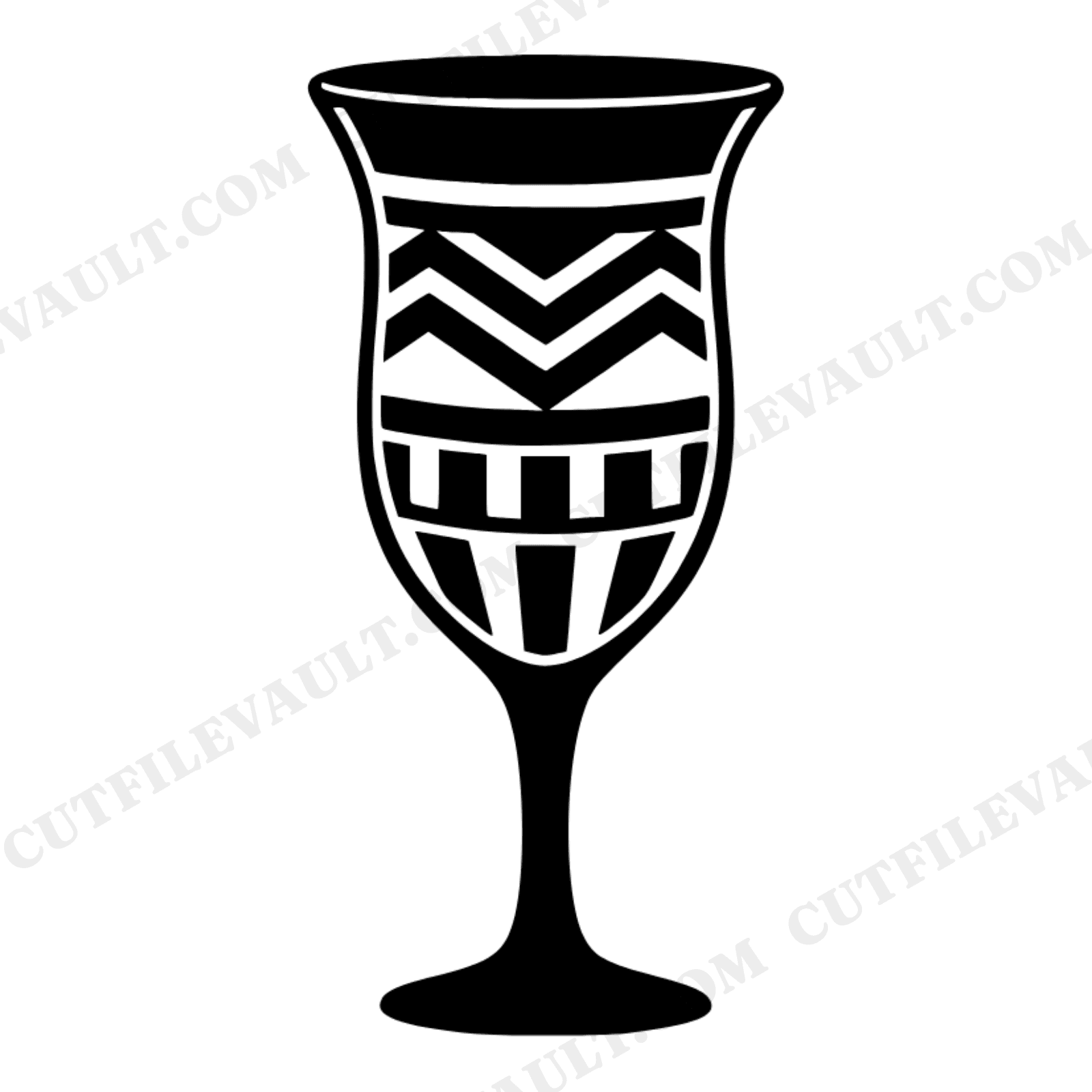 Art Deco Parfait Glass SVG PNG, Geometric Dessert Layers Cut File, Vintage Dessert Day Decor, view 1