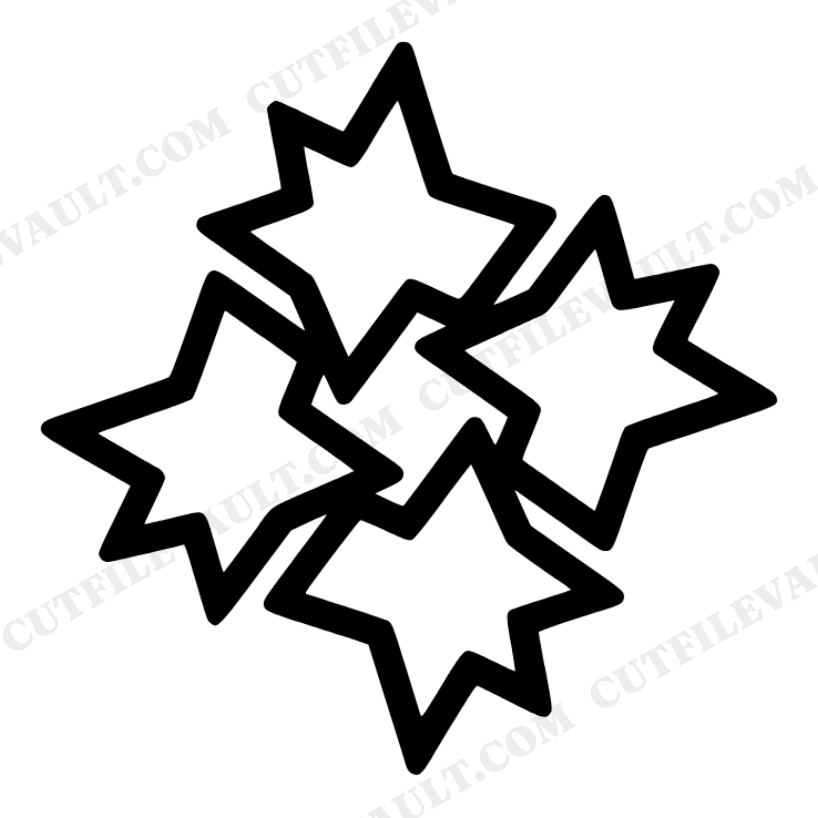 Art Deco Pinwheel Star Cookie Cutter SVG PNG, Geometric Star Cookie Cutter Design Cut File, view 1