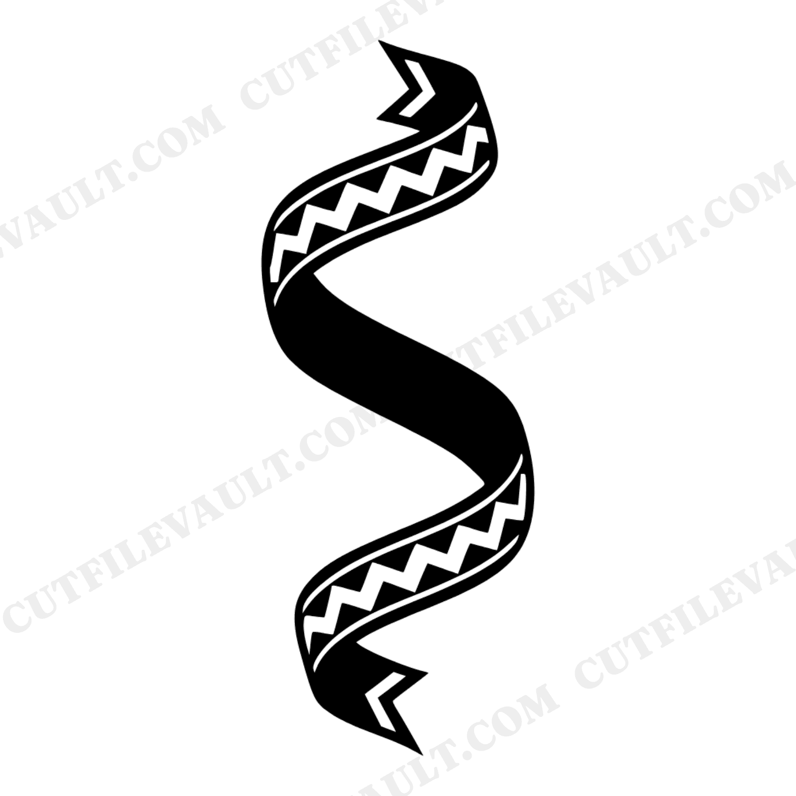 Art Deco Ribbon Banner SVG PNG, S Curve Patriotic Banner, Fourth of July SVG, Geometric Wavy Banner, view 1