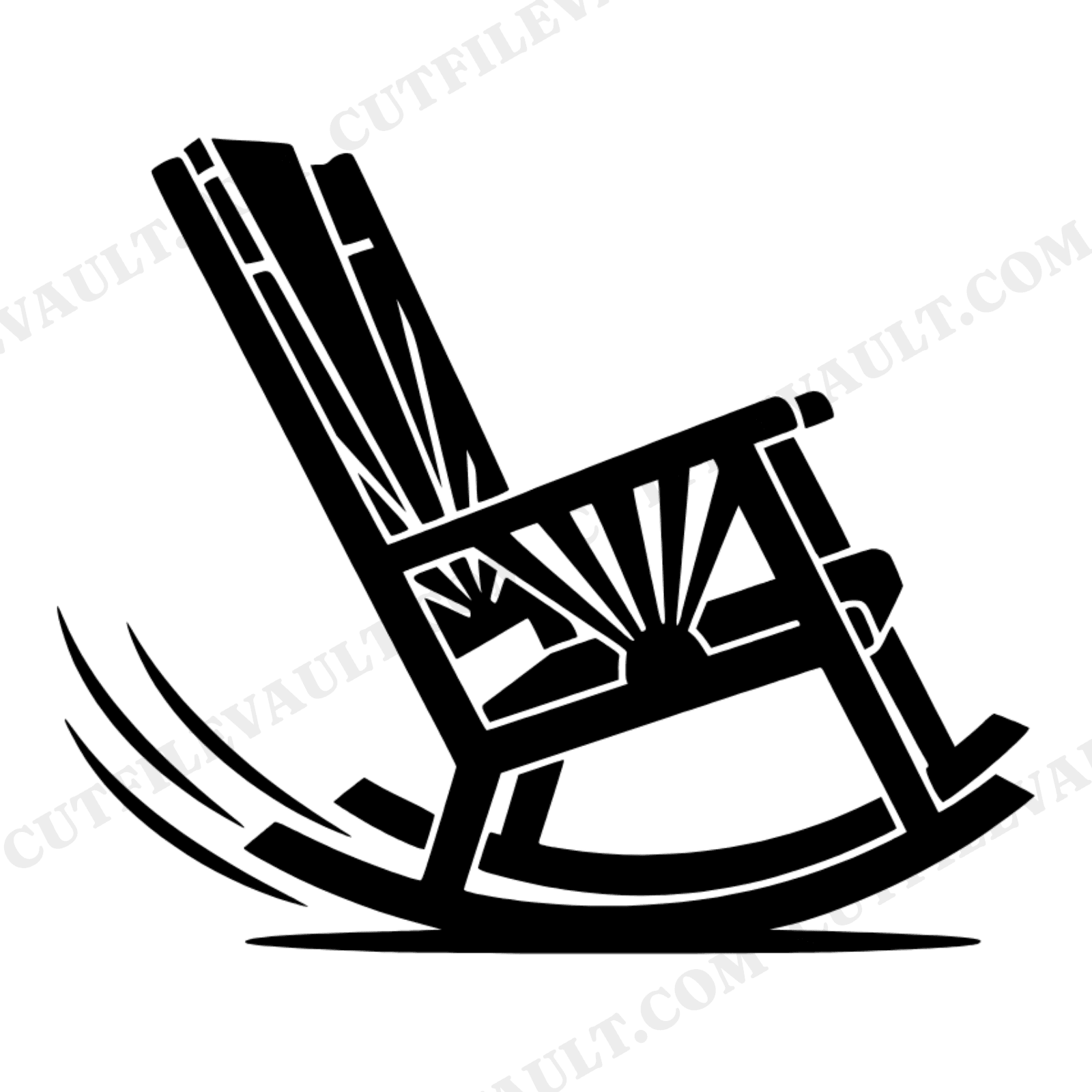 Art Deco Rocking Chair SVG PNG, Grandparents Day Mid Century Retro Motion Lines Cut File Design, view 1
