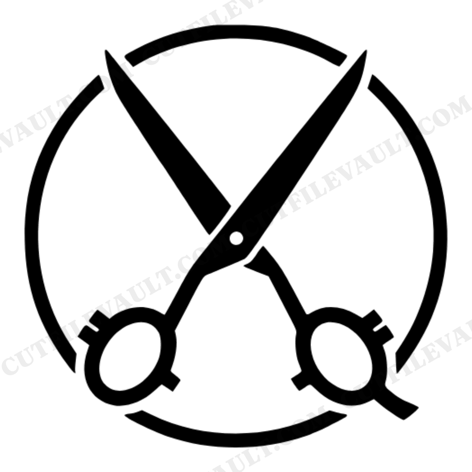 Art Deco Scissors SVG PNG, Back to School Badge Cut File, Geometric Emblem Design for Cricut, view 1