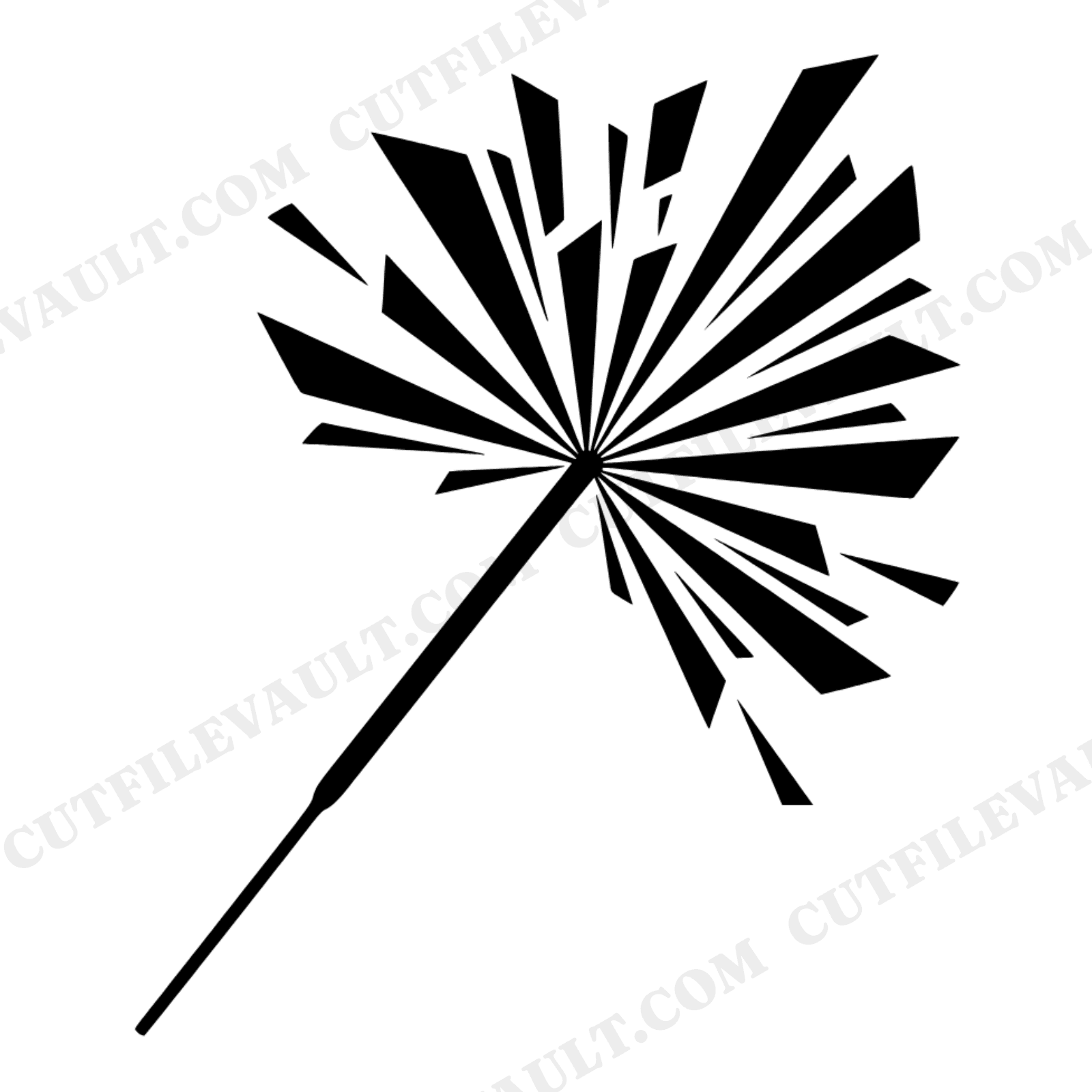 Art Deco Sparkler SVG PNG, Retro 70s Starburst Wand, Fourth of July SVG, Patriotic Craft Cut File, view 1