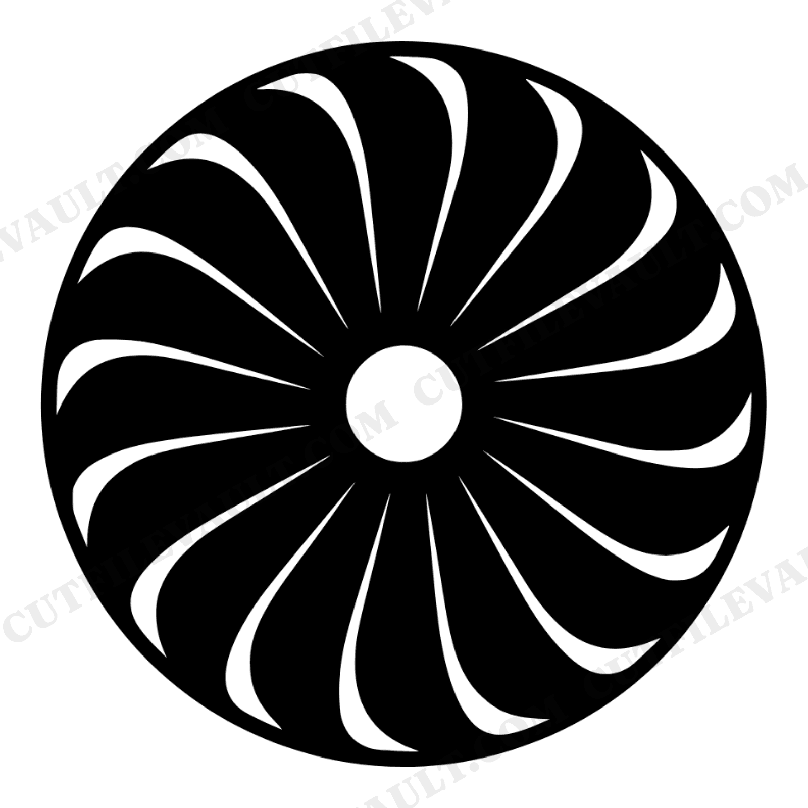 Art Deco Sunburst Bundt Pan SVG PNG, Geometric Baking Silhouette Cut File, Retro Kitchen Decor, view 1