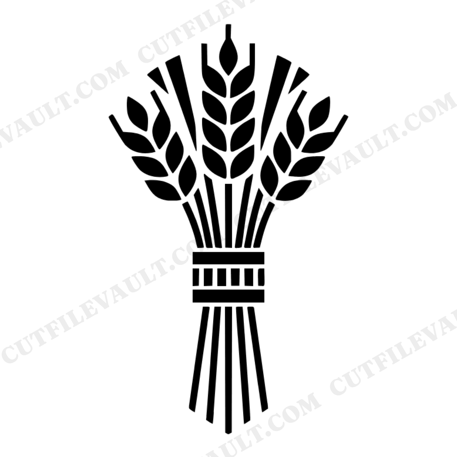 Art Deco Wheat Sheaf SVG PNG, Harvest Bundle Cut File, Labor Day Grain Clipart, Autumn Farmhouse Decor, view 1
