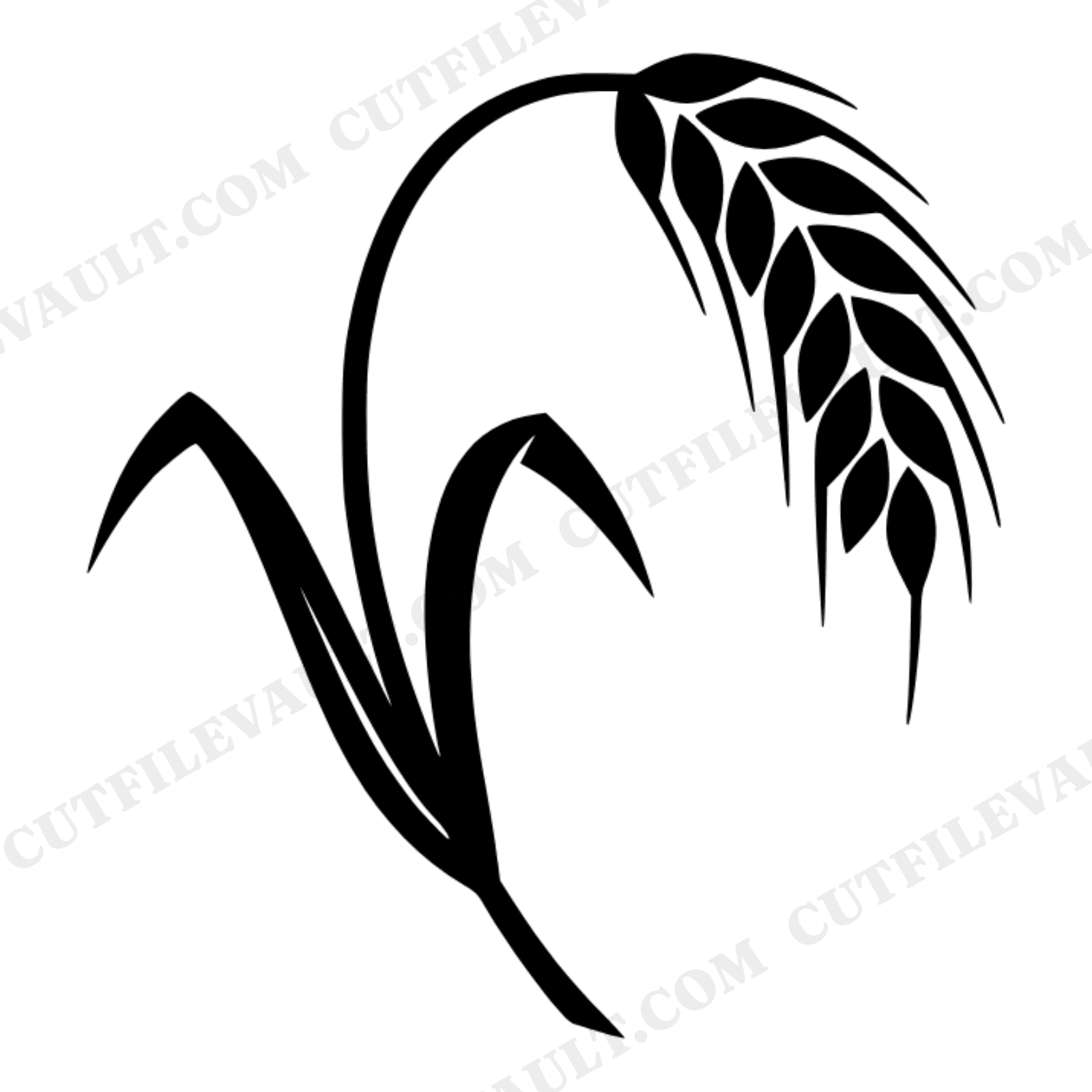 Art Deco Wheat Stalk SVG PNG, Geometric Autumn Harvest Cut File, Thanksgiving Farmhouse Decor, view 1