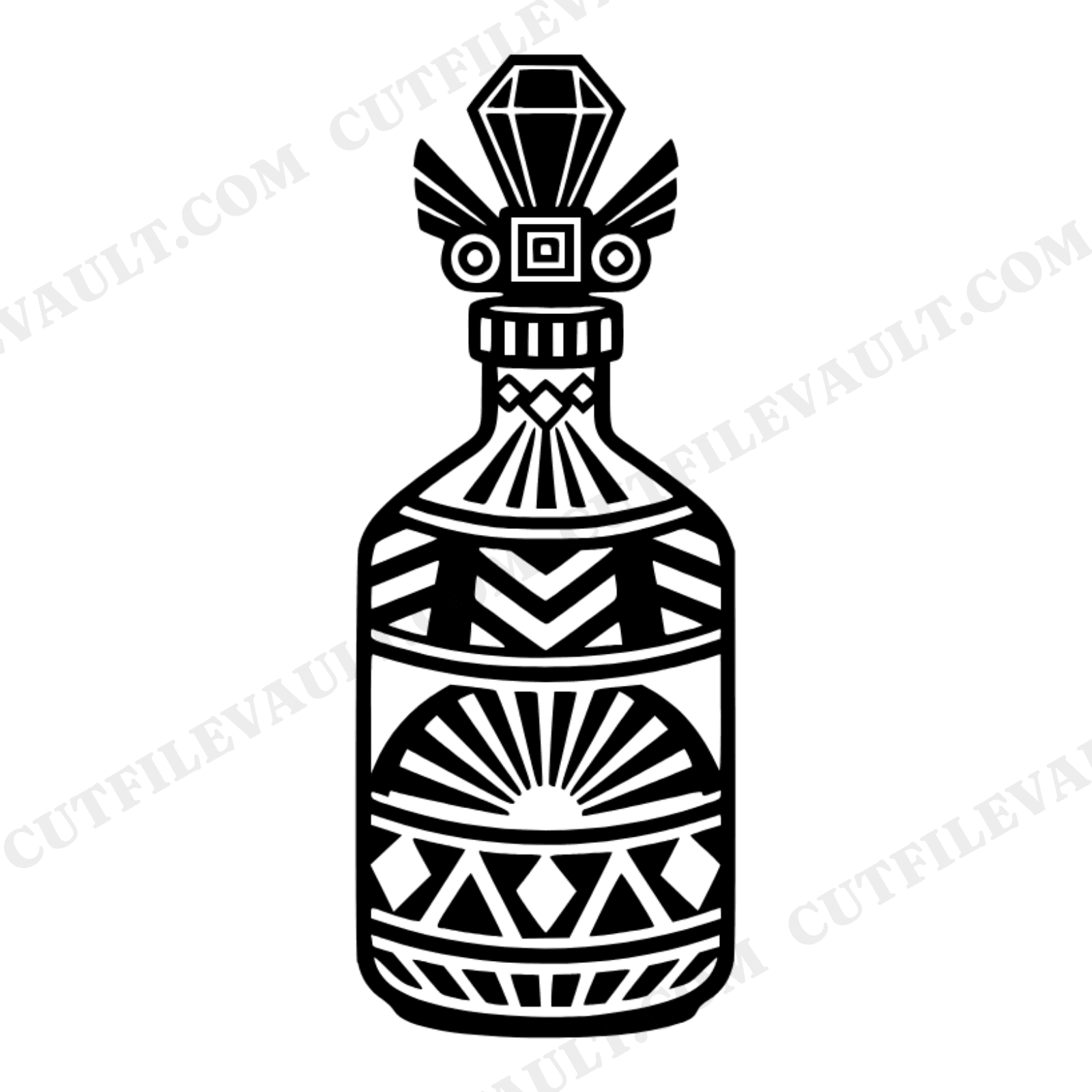 Art Deco Witch Potion Bottle SVG PNG, Ornate Halloween Bottle Cut File, Vintage Witchy Decor, view 1