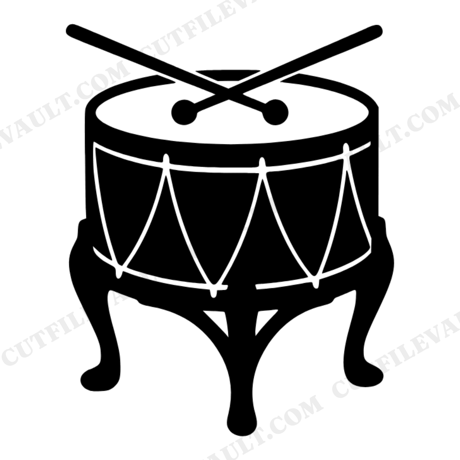 Art Nouveau Christmas Drum SVG PNG, Vintage Toy Drum with Drumsticks Cut File, Boho Holiday Decor, view 1