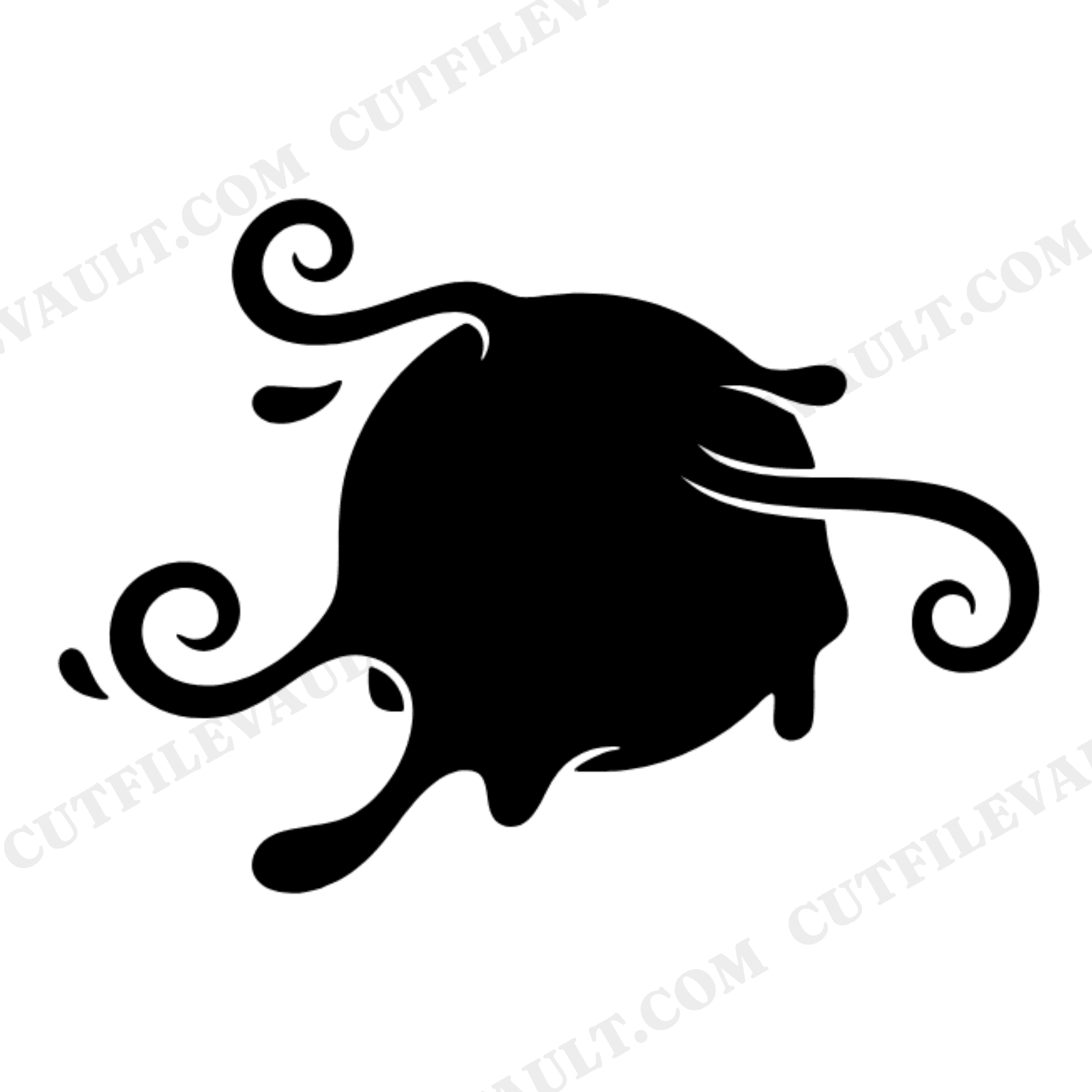 Art Nouveau Ice Cream Scoop SVG PNG, Elegant Drip Line Art, National Ice Cream Day Cut File, view 1