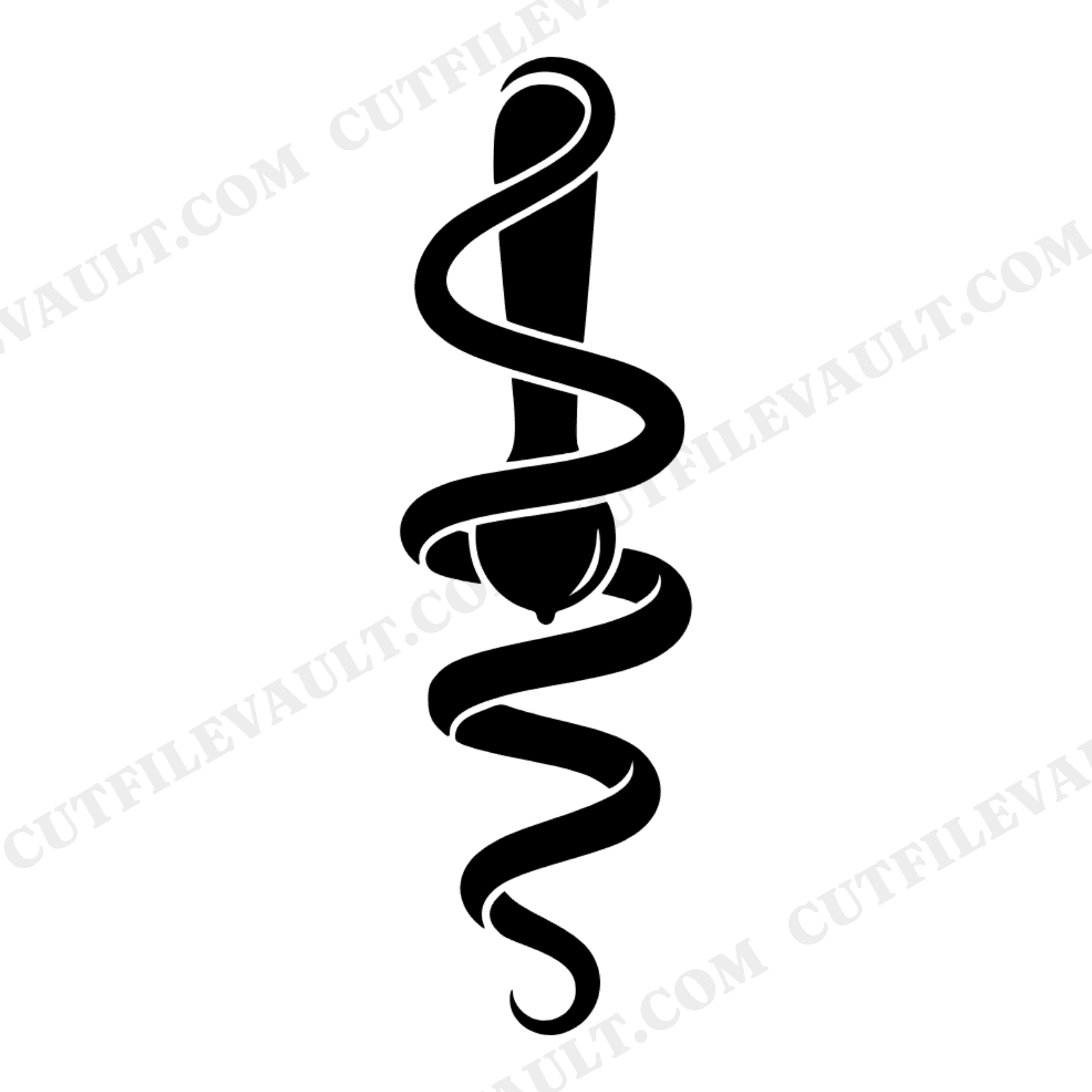 Art Nouveau Ice Cream Scoop SVG PNG, Retro 70s Ice Cream Scooper Cut File, Flowing Ribbon Design, view 1