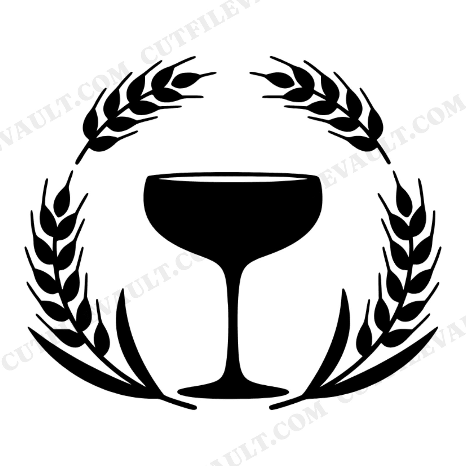 Autumn Bride Champagne Coupe SVG PNG, Wheat Wreath Fall Wedding Bridal Shower Cut File, view 1