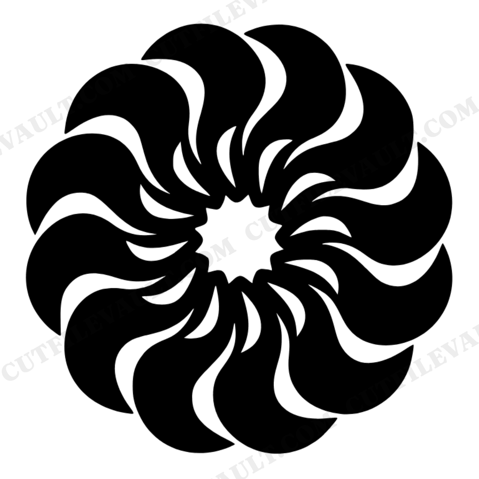 Autumn Bundt Pan Mandala SVG PNG, Fall Baking Kitchen Wall Art, Abstract Fluted Coaster Design, view 1