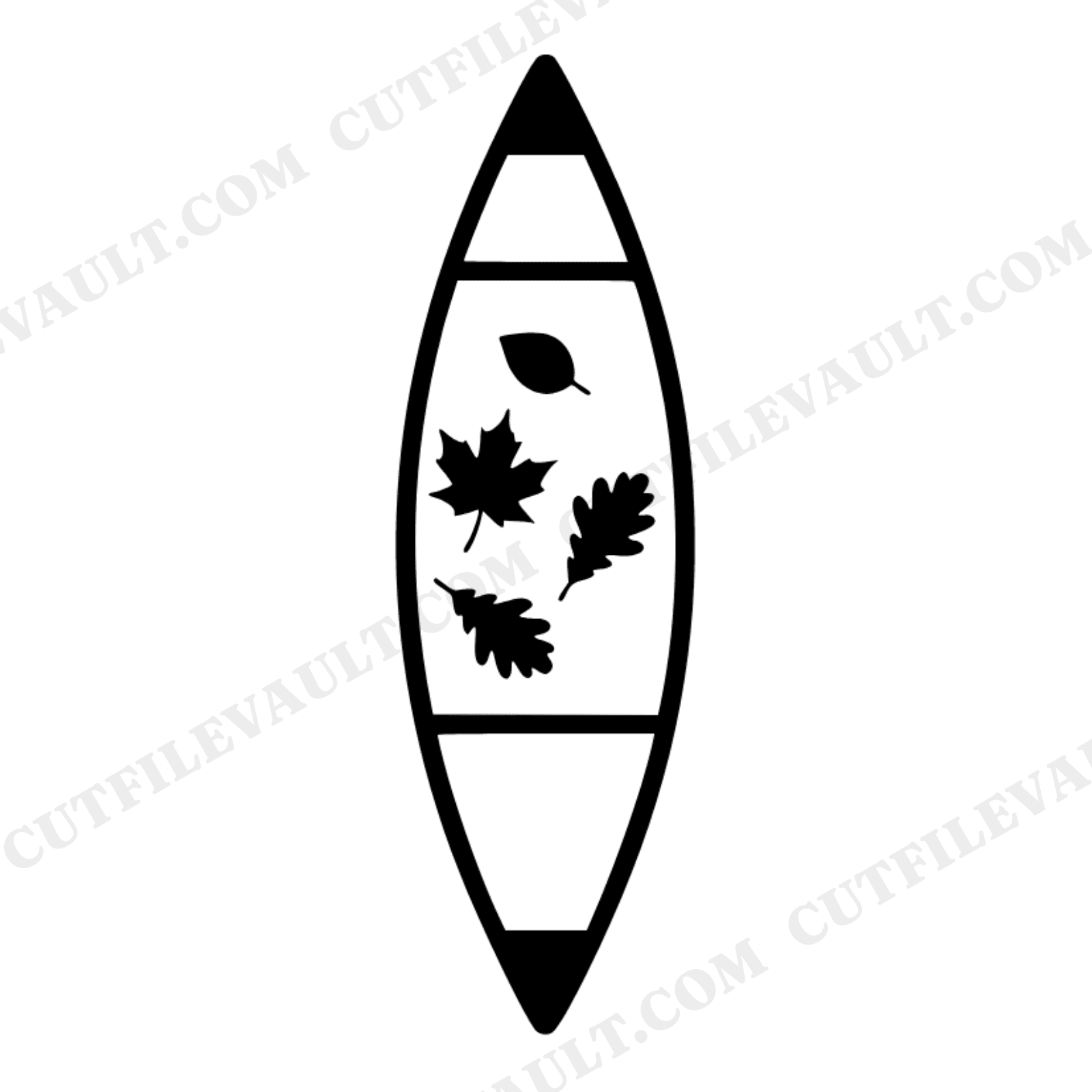 Autumn Canoe SVG PNG Overhead View Fall Leaves Vintage Botanical Cut File First Day of Fall, view 1
