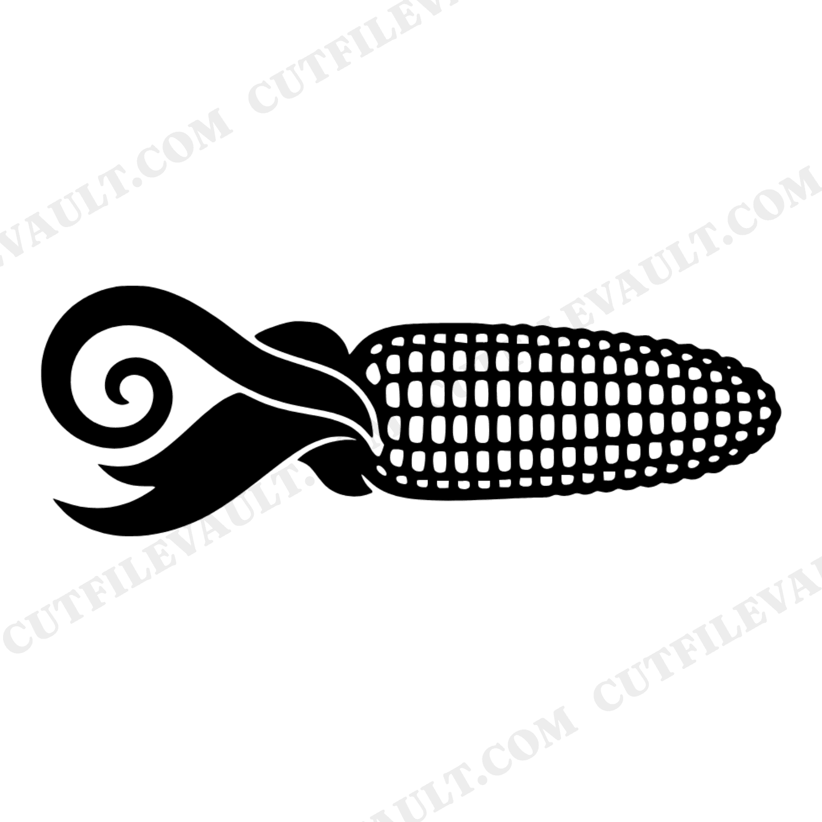 Autumn Corn SVG PNG, Harvest Corn with Spiral Husk Cut File, Fall Boho Organic Clipart Design, view 1
