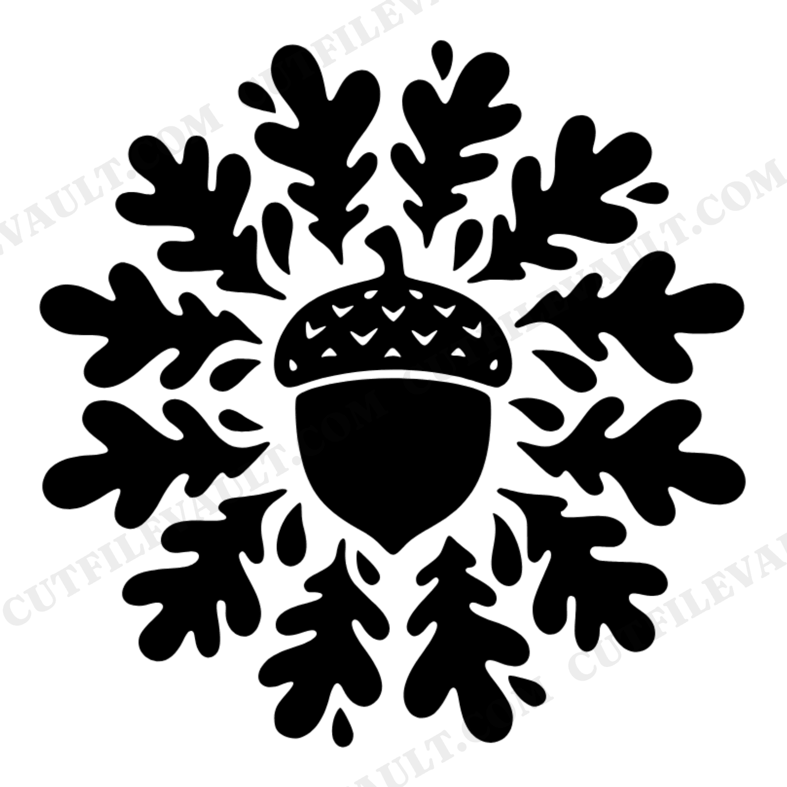Autumn Equinox Acorn Sunburst SVG PNG, Woodland Harvest Oak Leaf Cut File, Fall Equinox Design, view 1