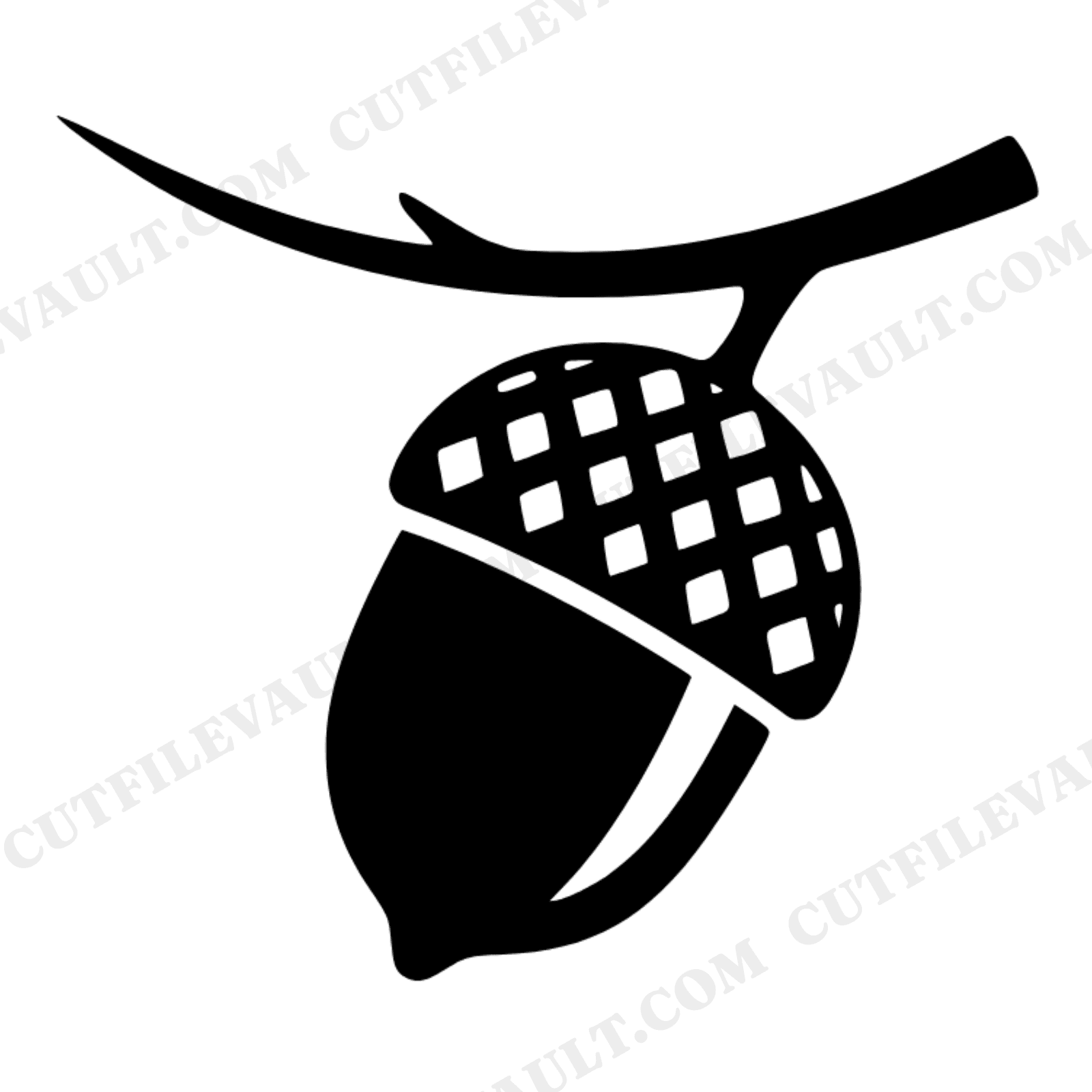 Autumn Equinox Acorn SVG PNG, Mid Century Fall Acorn Cut File, Minimalist Autumn Decor Design, view 1