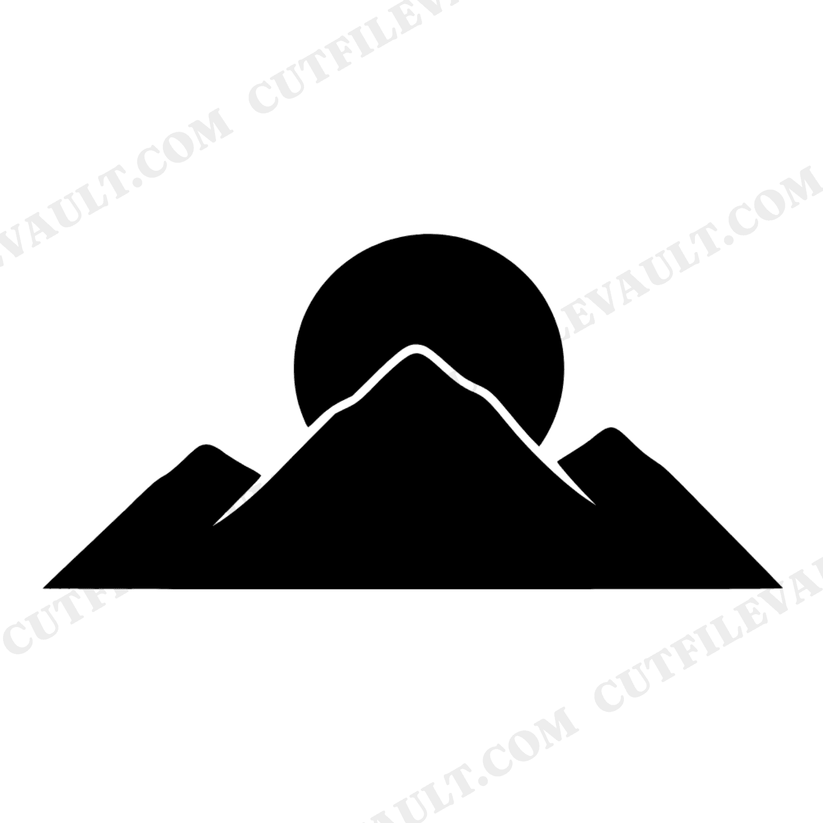 Autumn Equinox Boho Mountain Ridge Sunrise SVG PNG Cut File Mid Century Modern Fall Decor, view 1