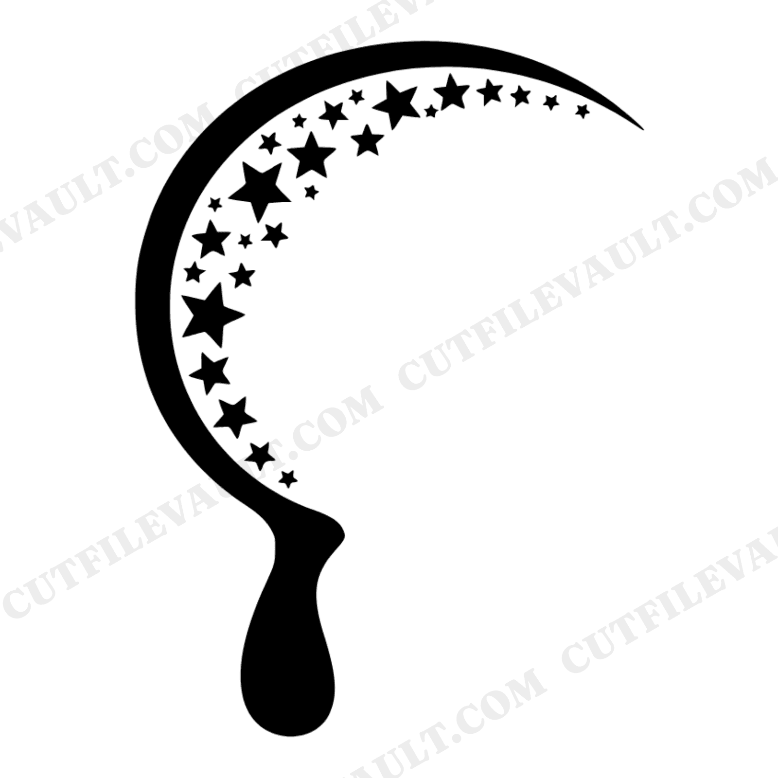 Autumn Equinox Celestial Harvest Sickle SVG PNG, Stars Constellation Cut File, Fall Harvest Design, view 1