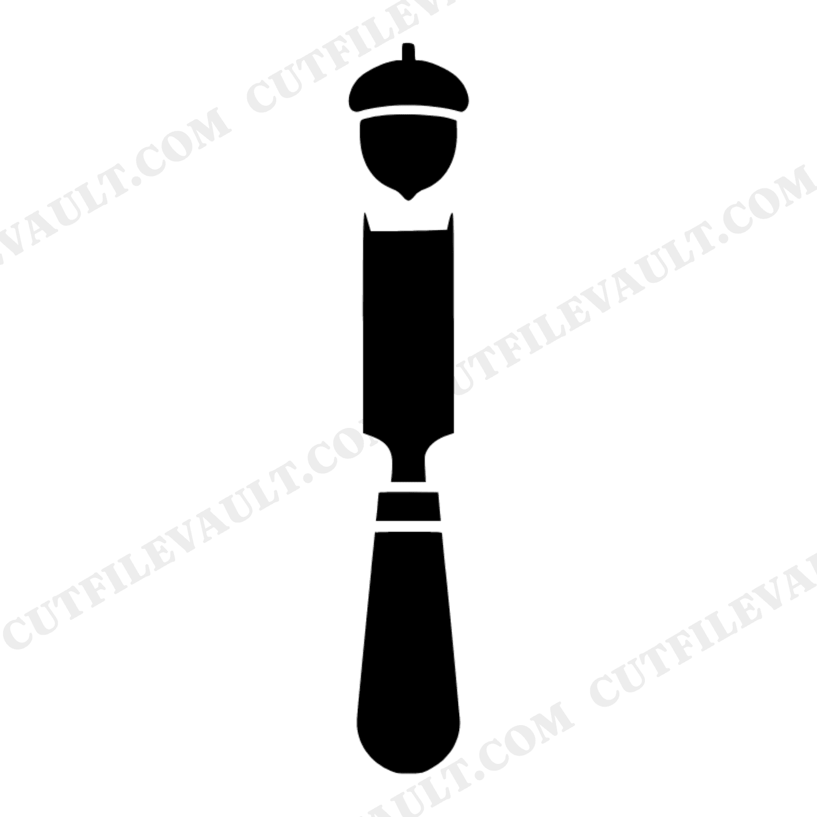 Autumn Equinox Chisel Acorn SVG PNG, Mid Century Woodworker Tool Cut File, Fall Harvest Craft, view 1