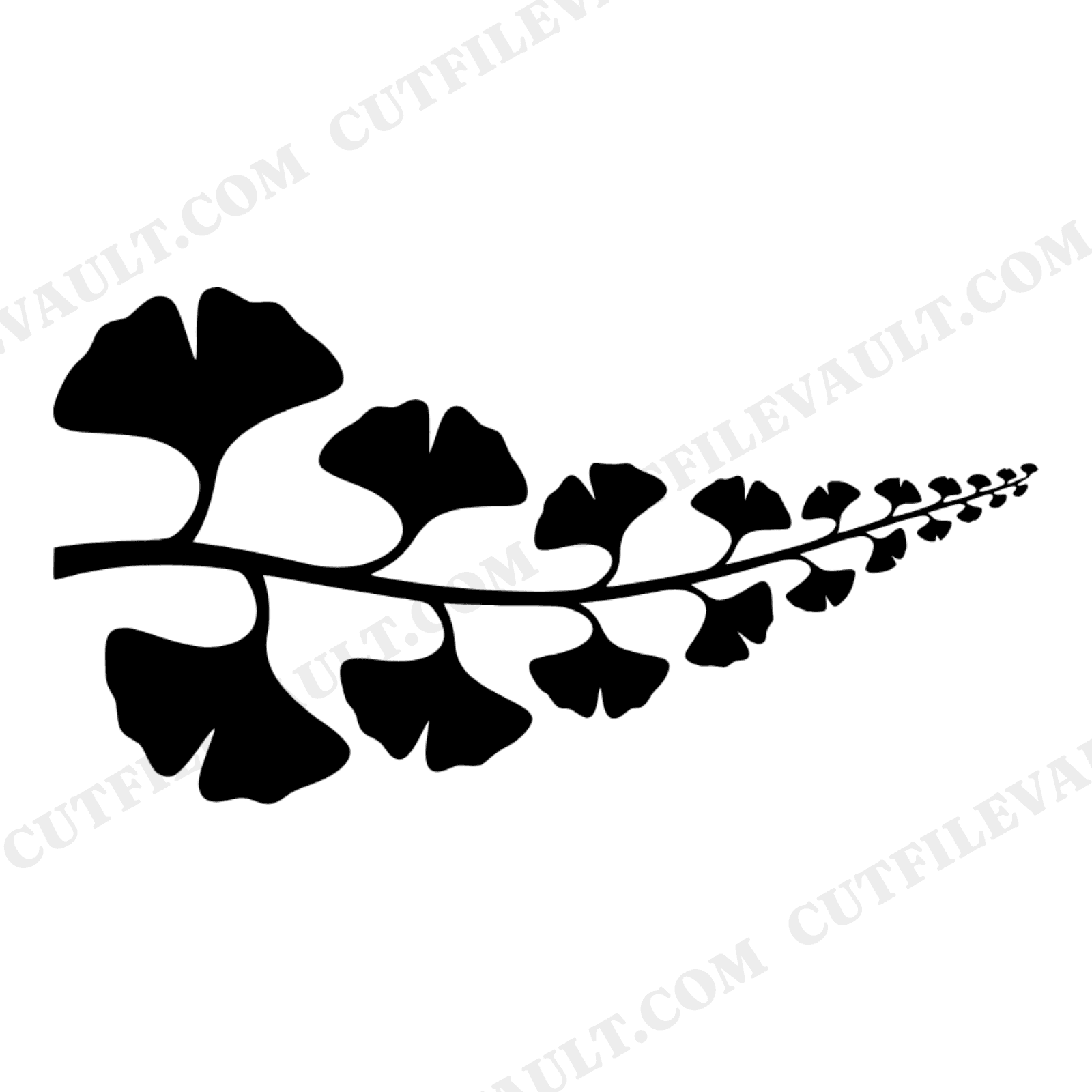 Autumn Equinox Ginkgo Branch SVG PNG, Celestial Mystical Fall Leaves Cut File for Cricut, view 1