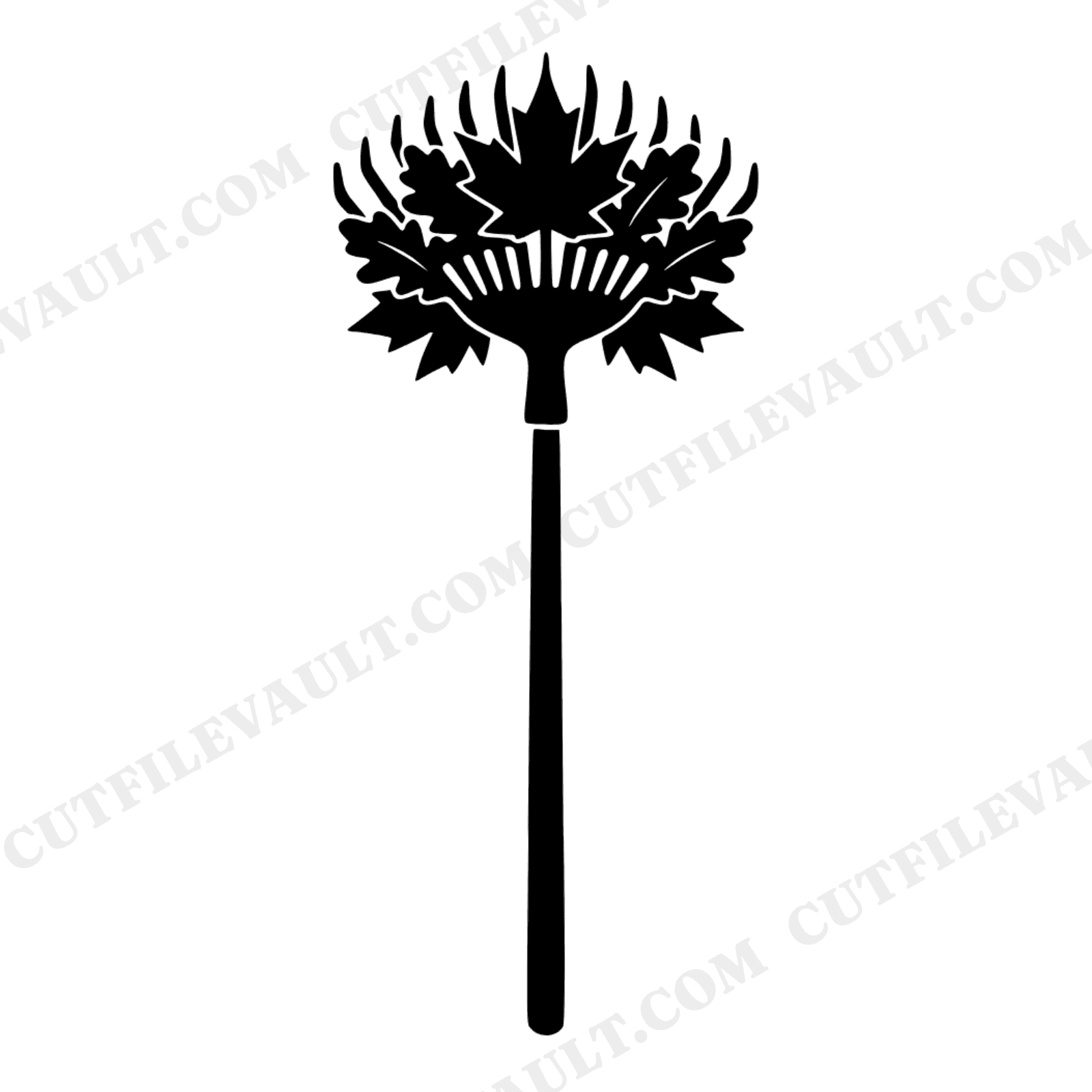 Autumn Garden Rake SVG PNG, Fall Leaves Silhouette Cut File, Cottagecore Seasonal Decor Design, view 1