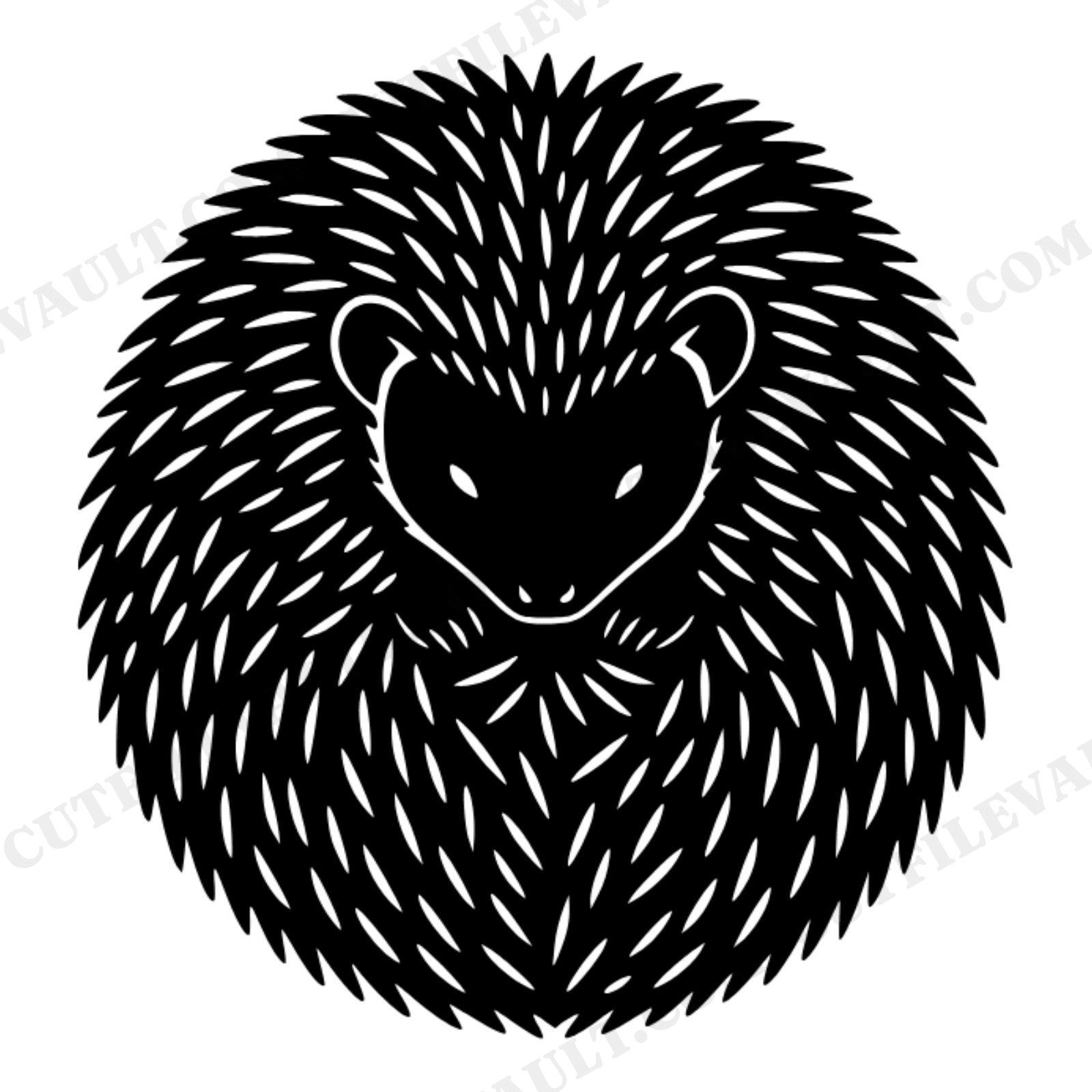 Autumn Hedgehog Spiral SVG PNG, Overhead Silhouette Cut File, Cottagecore Fall Design, view 1