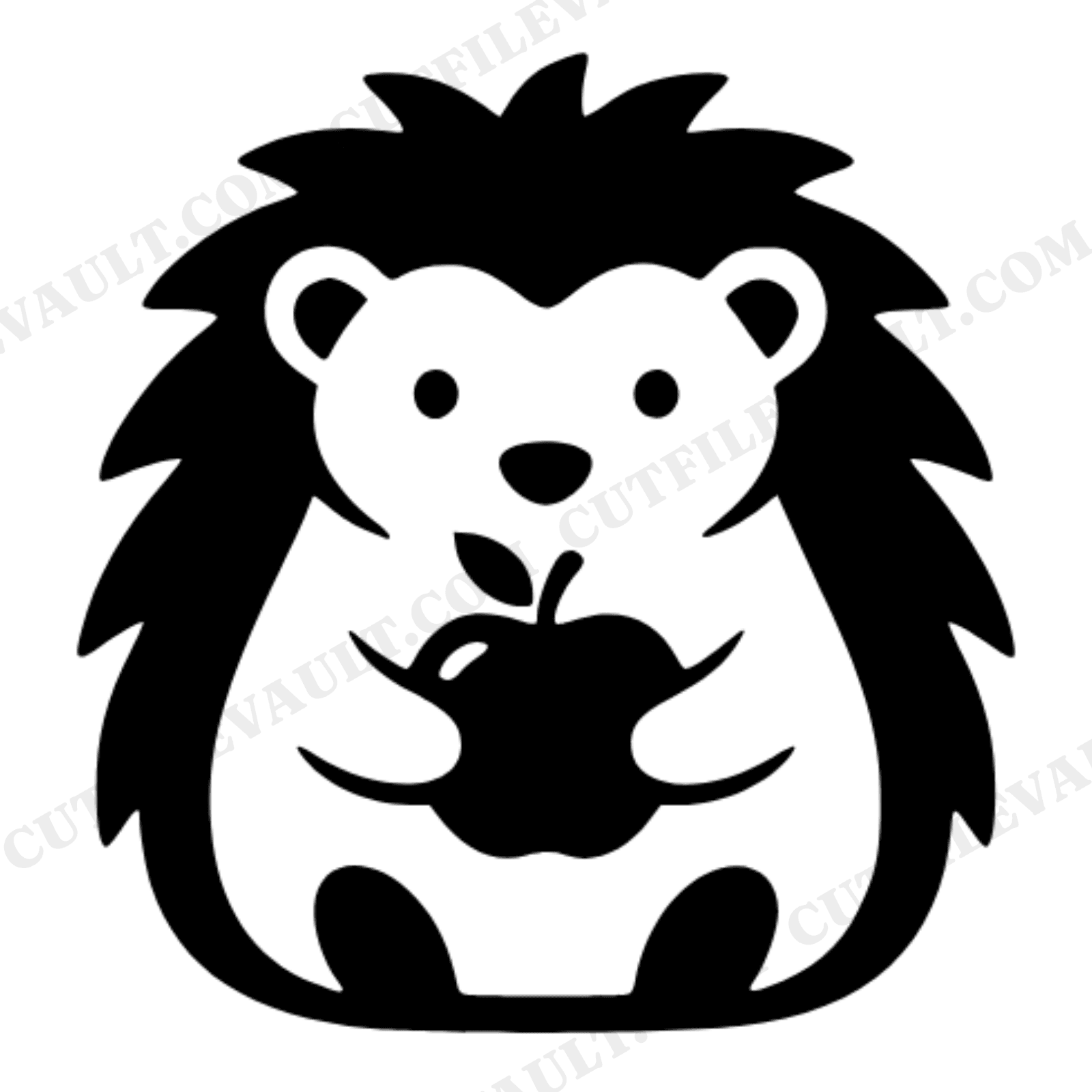 Autumn Hedgehog with Apple SVG PNG, Fall Blob Silhouette Cut File, Farmhouse Decor Craft Design, view 1