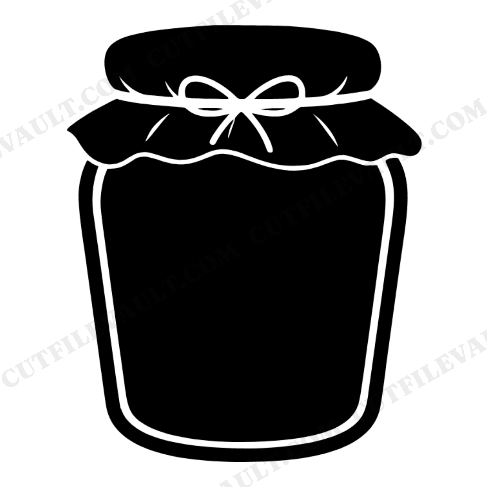 Autumn Preserve Jar SVG PNG, Fall Canning Mason Jar with Cloth Top Silhouette Cut File for Cricut, view 1