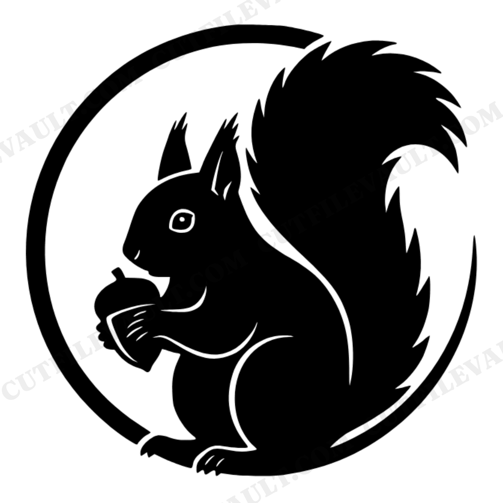 Autumn Squirrel Wax Seal SVG PNG, Cottagecore Woodland Emblem, Back to School Acorn Cut File, view 1