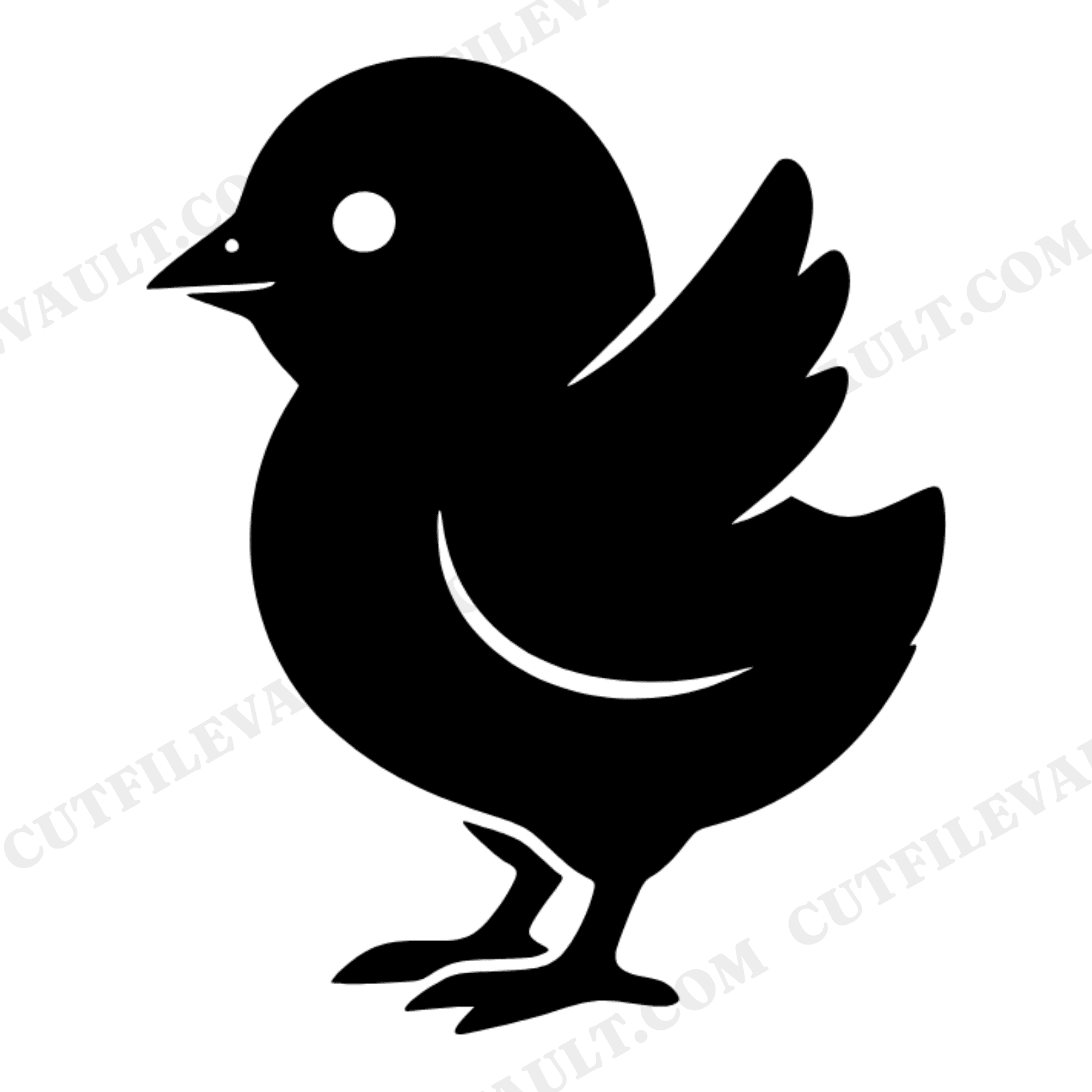 Baby Chick Waving SVG PNG, Earth Day Chick Cut File, Spring Bird Silhouette for Cricut, view 1